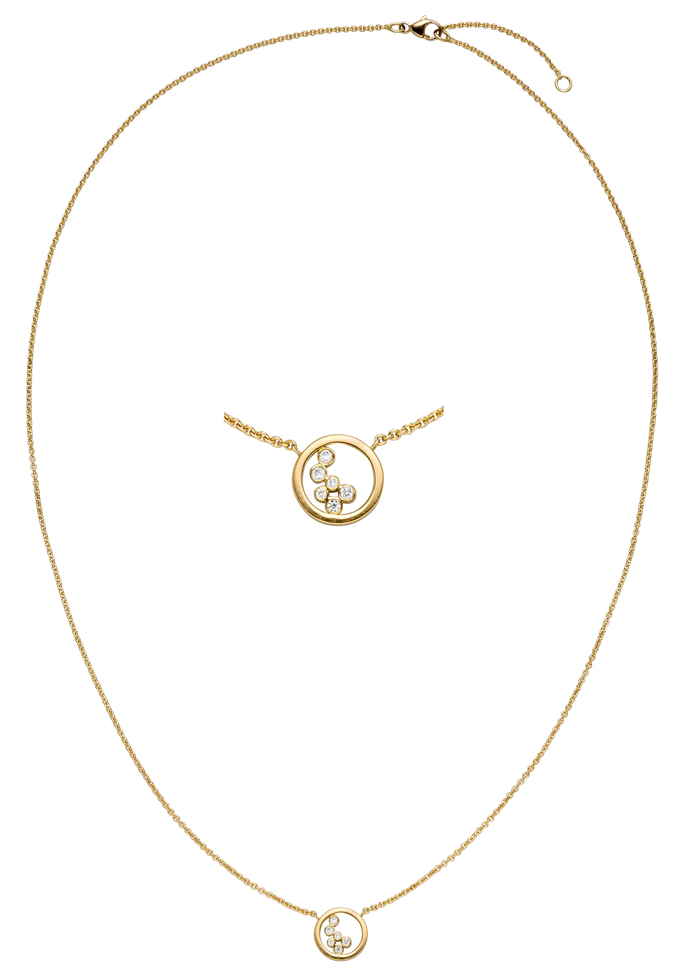 JOBO Collier 750 Gold mit 6 Diamanten 45 cm
