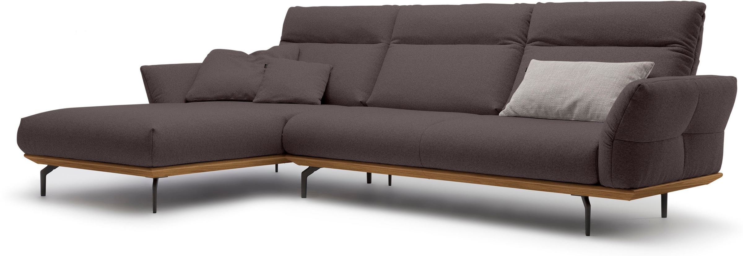 Creation BY ROLF BENZ Ecksofa "CR.460", Sockel in Nussbaum, Winkelfüße in U günstig online kaufen