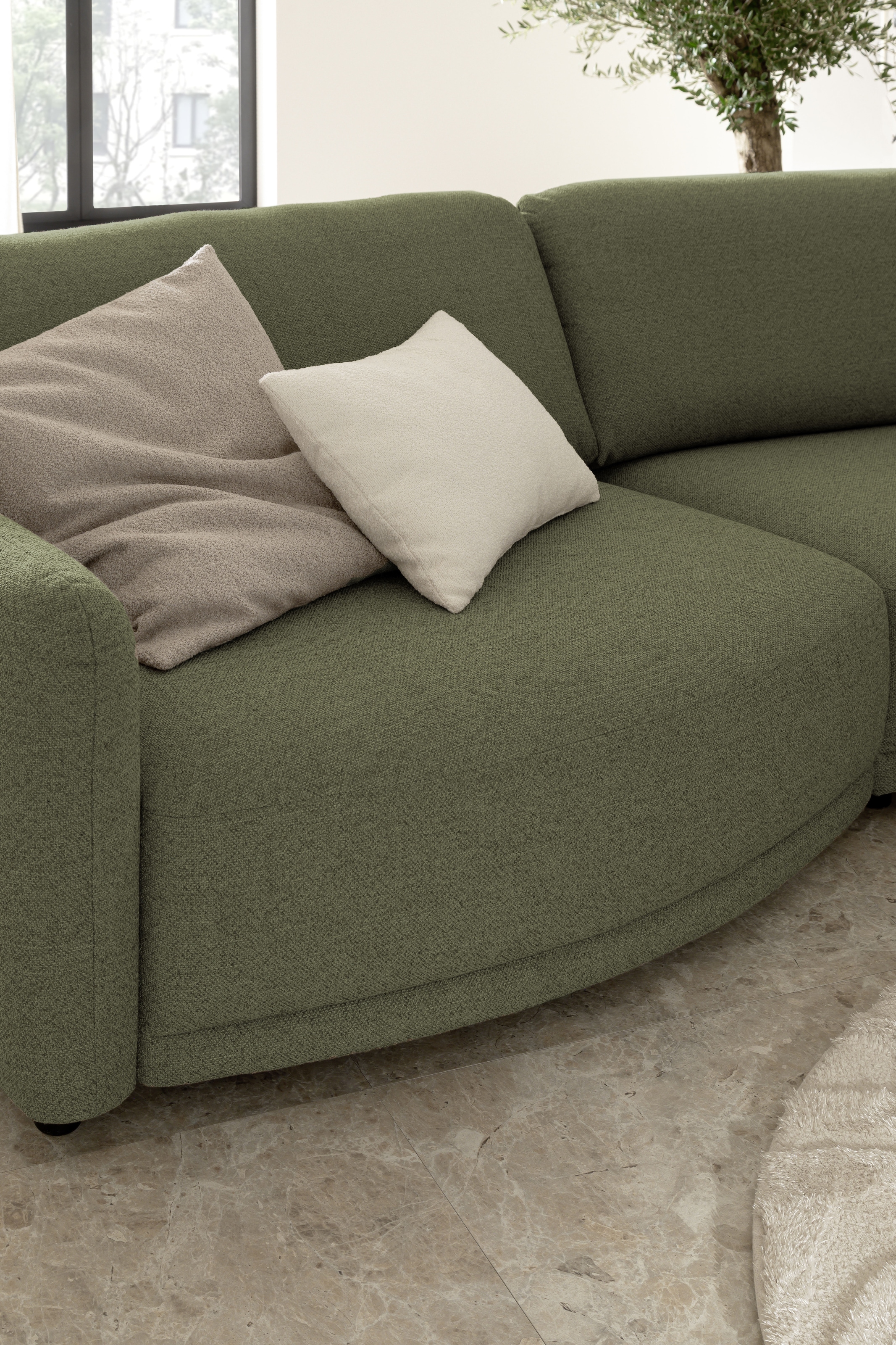 SCHÖNER WOHNEN-Kollektion 3-Sitzer »Wonder, Modernes Design mit sanfter Rundung« Organische Form, Kammerkissen-Komfort & XXL-Maße