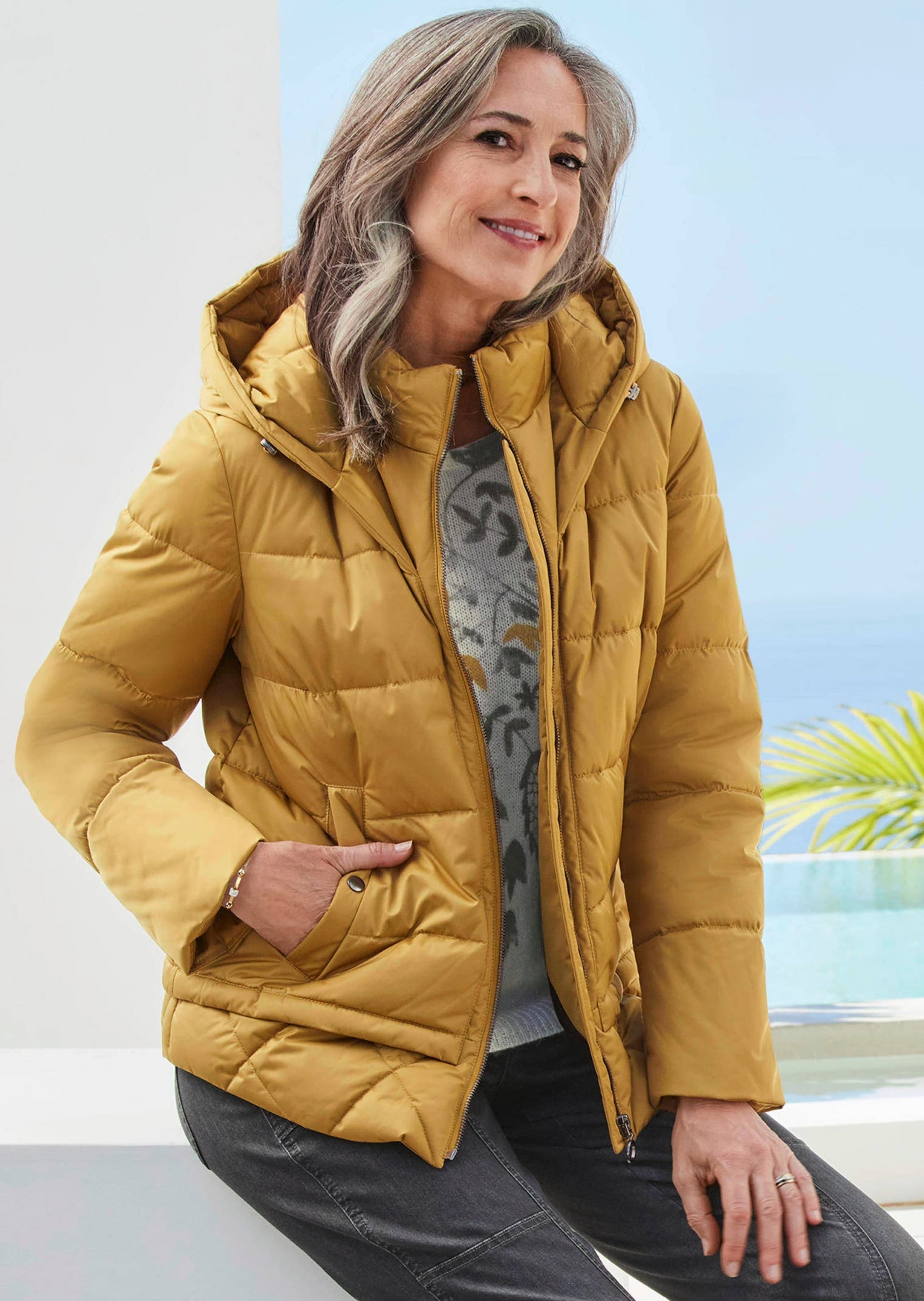 GOLDNER Kurzjacke »Steppjacke mit Kapuze«