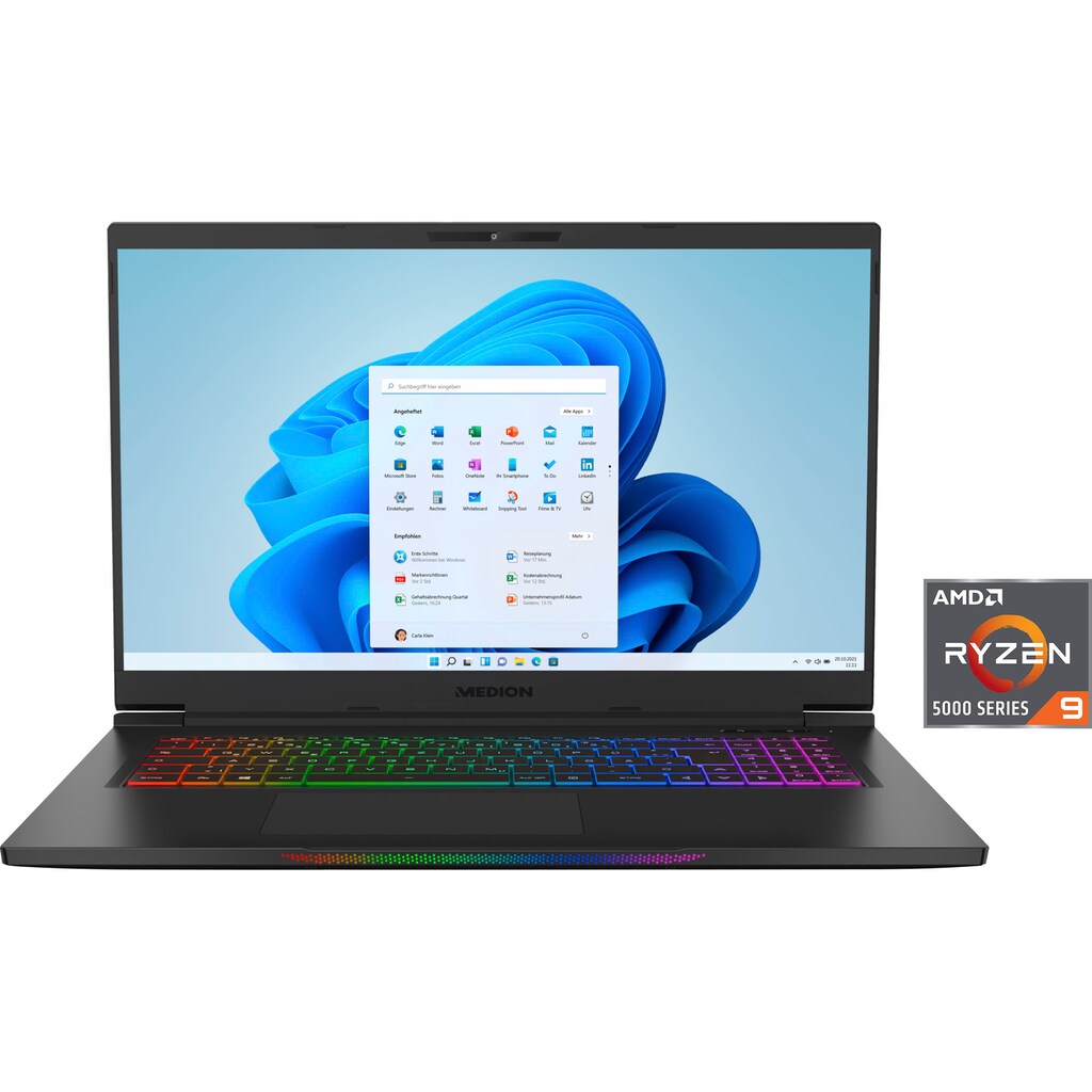 Medion® Notebook »ERAZER® Beast X25«, 43,9 cm, / 17,3 Zoll, AMD, Ryzen 9, GeForce RTX 3080, 1000 GB SSD