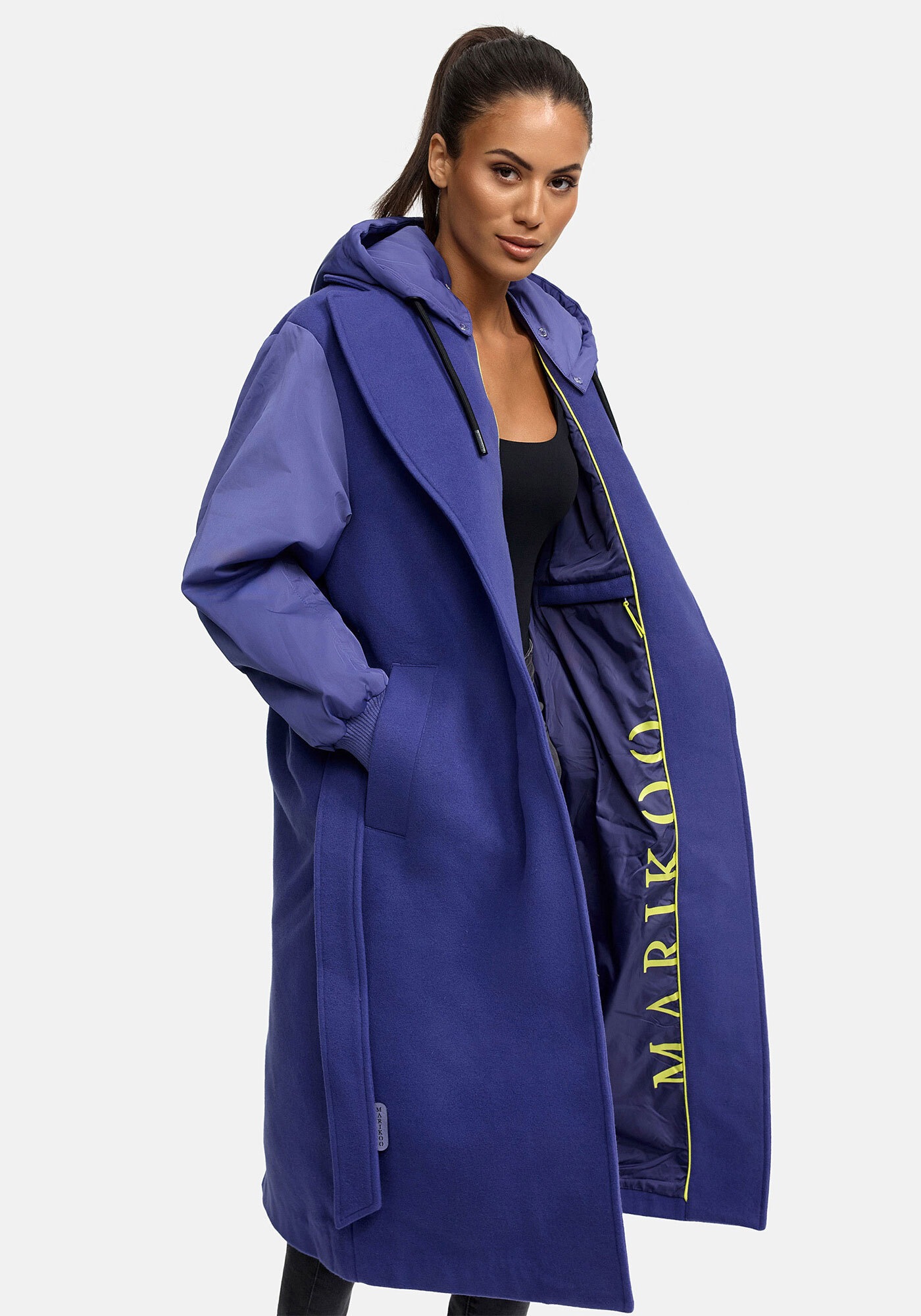 Marikoo Winterjacke »Tjadee«, Langer Wickelmantel