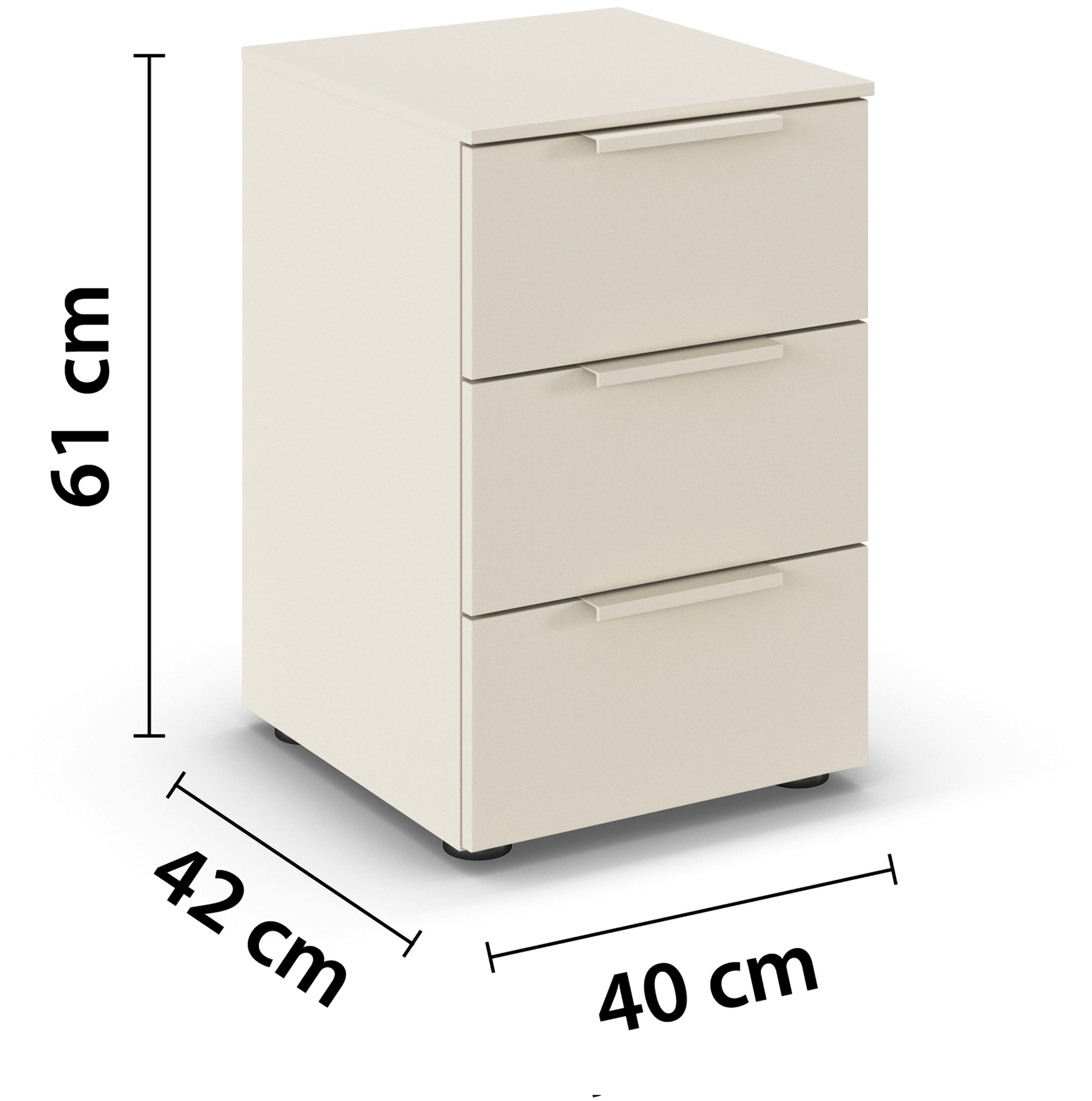 rauch Nachtkommode »Nachttisch Nachtschrank Nachtkonsole FLIPP« Breite 40 cm,  mit 3 Schubladen und Soft-Close-Funktion