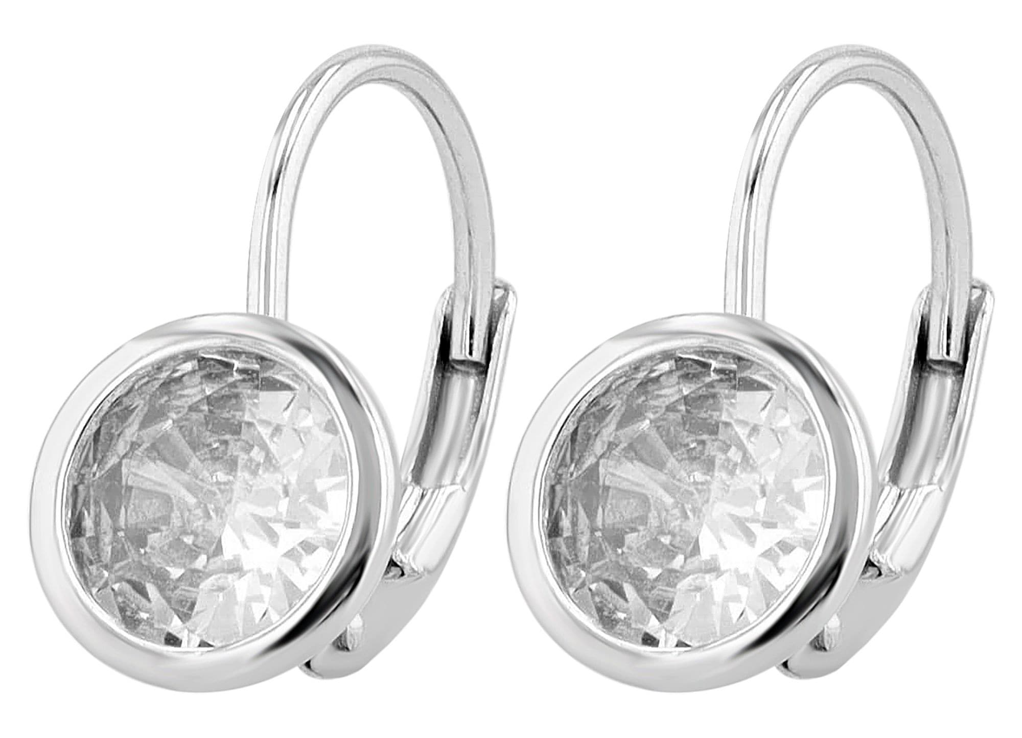 Adelia´s Klappcreolen "Ohrringe – Klappcreole aus 925 Silber mit Zirkonia" Perfekt als Geschenk zum einfach so