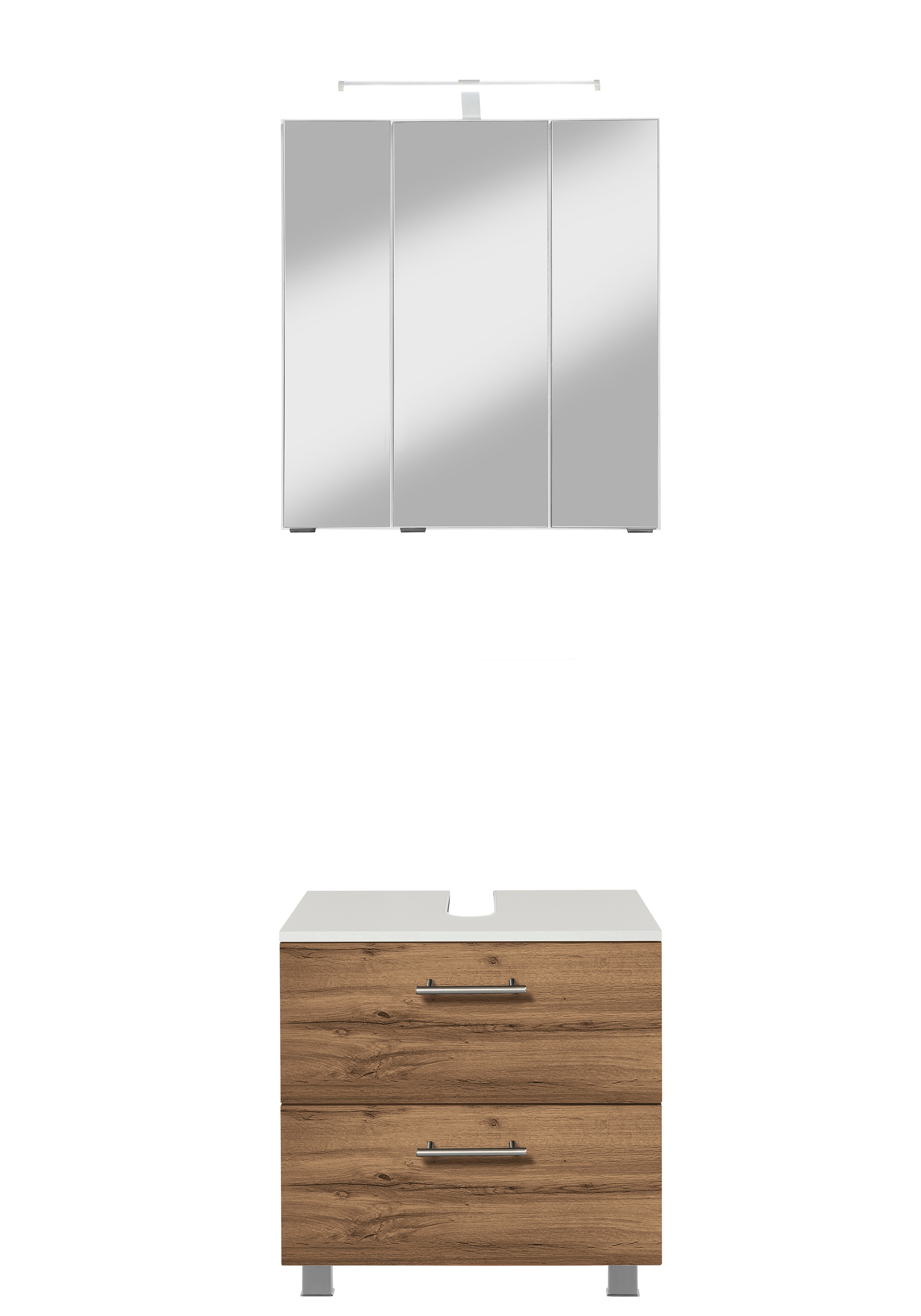 welltime ""Trento", Badezimmer-Set, Waschbeckenunterschrank, Spiegelschrank" 2 Stk. tlg.