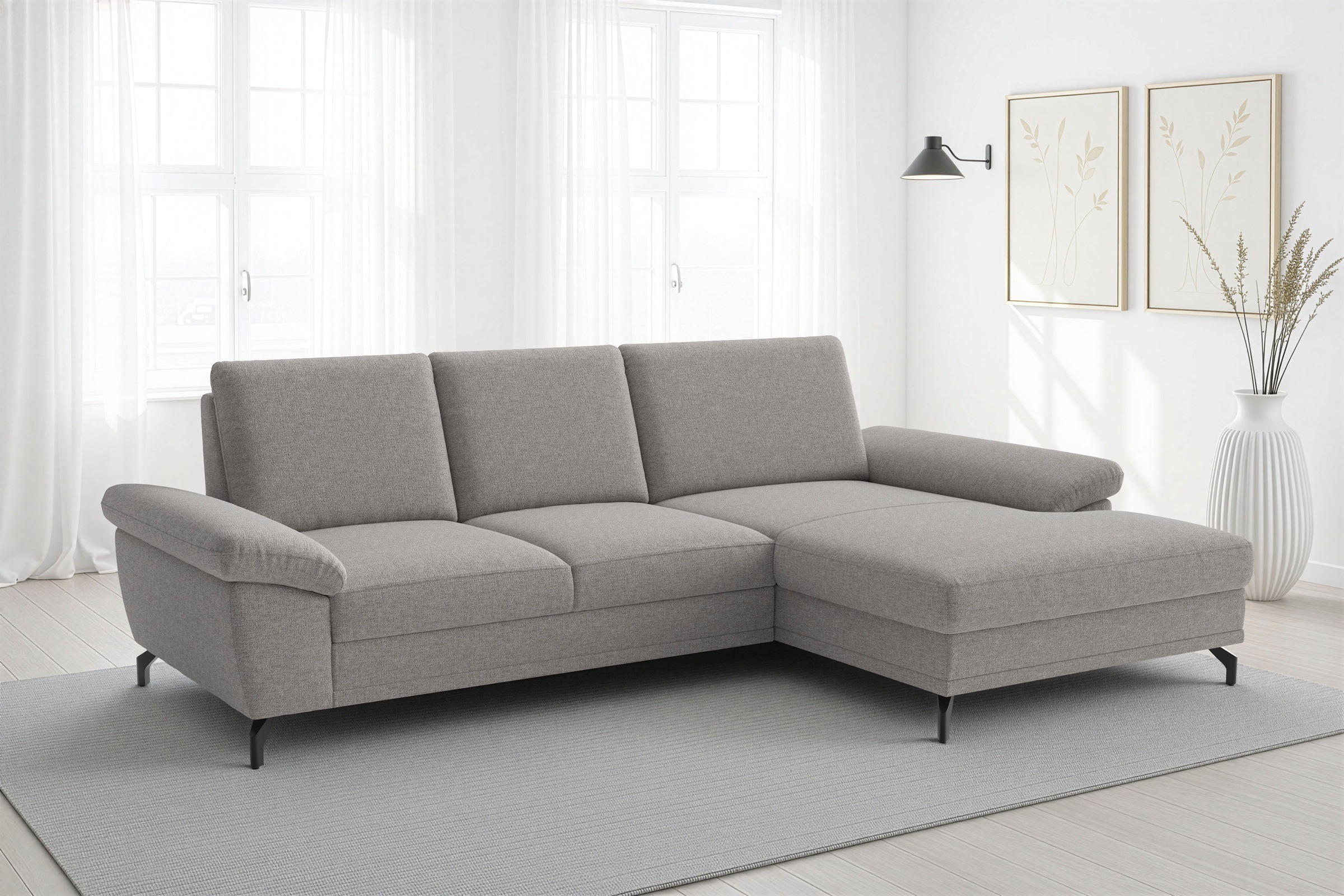 sit&more Ecksofa "Chelsea L-Form, B: 264 cm, Armteil- & Sitztiefenverstellung" optional Schlaffunktion und Bettkasten