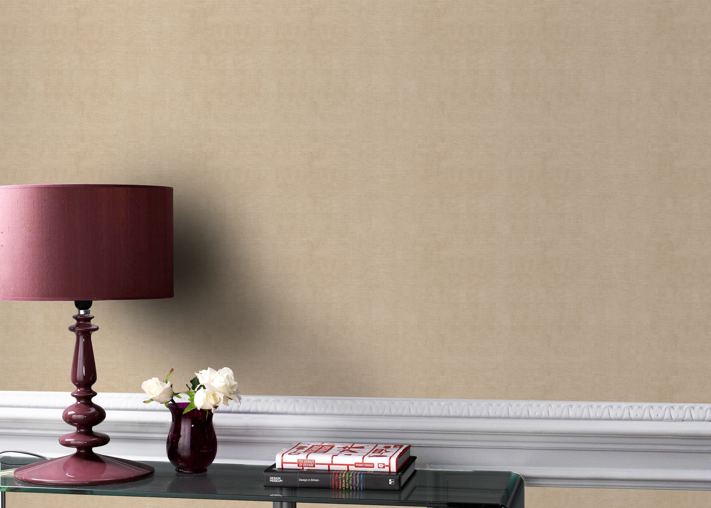 WOW Vliestapete »Linien Uni«, Leinenoptik, Taupe - 10m x 52cm