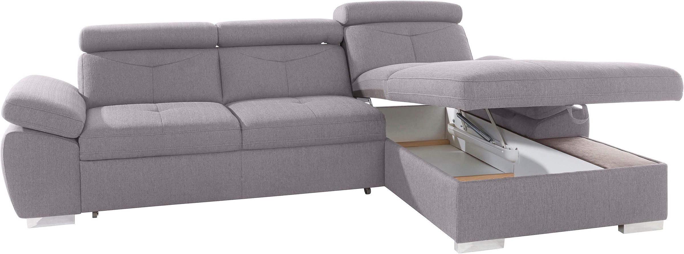 exxpo - sofa fashion Ecksofa »Spring, super bequem, mit Armteil- und Kopfteilfunktion, OTTOs Choice«, L-Form, wahlweise mit Bettfunktion und Bettkasten