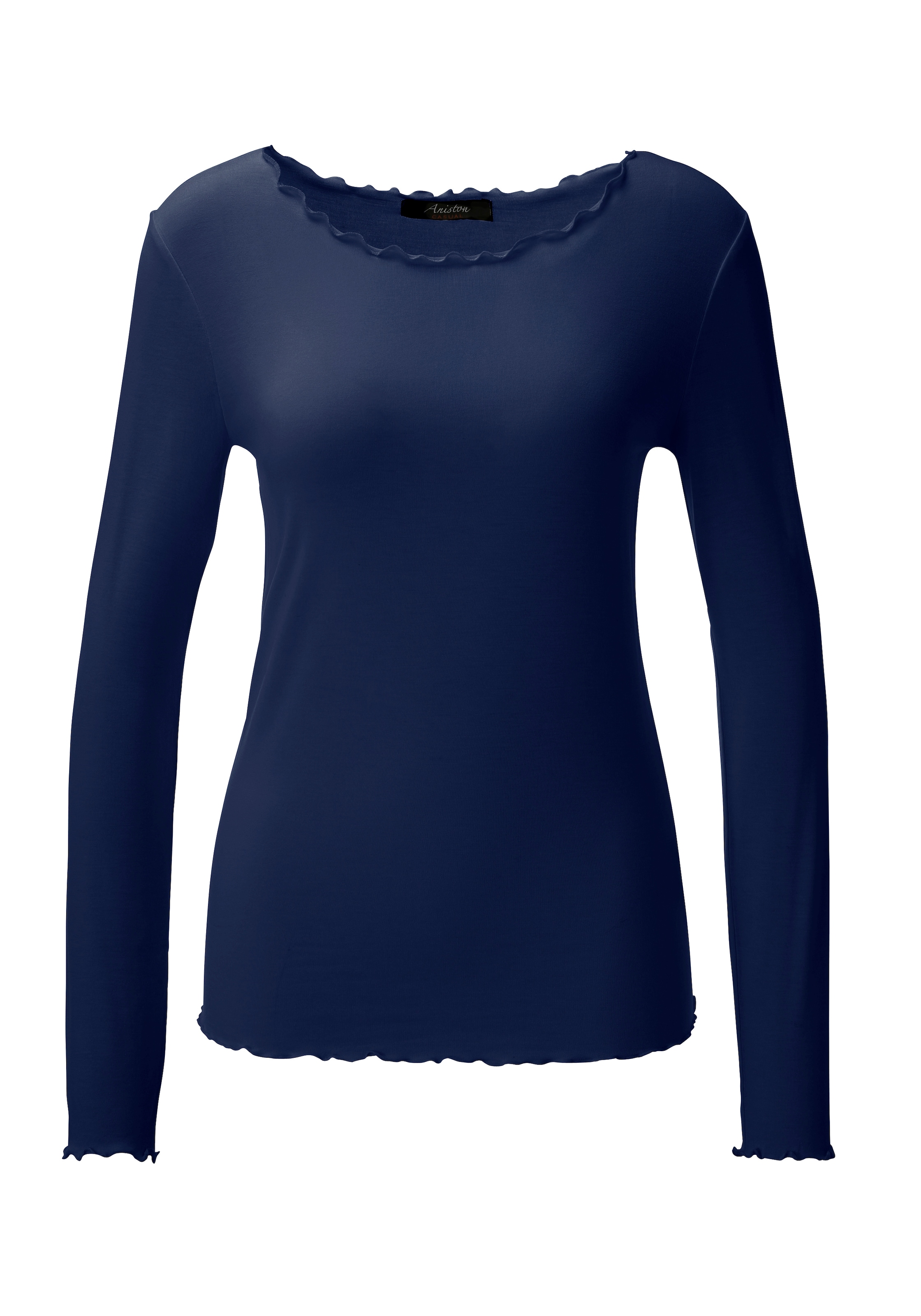 Aniston CASUAL Langarmshirt mit gewellten Abschlüssen - NEUE KOLLEKTION