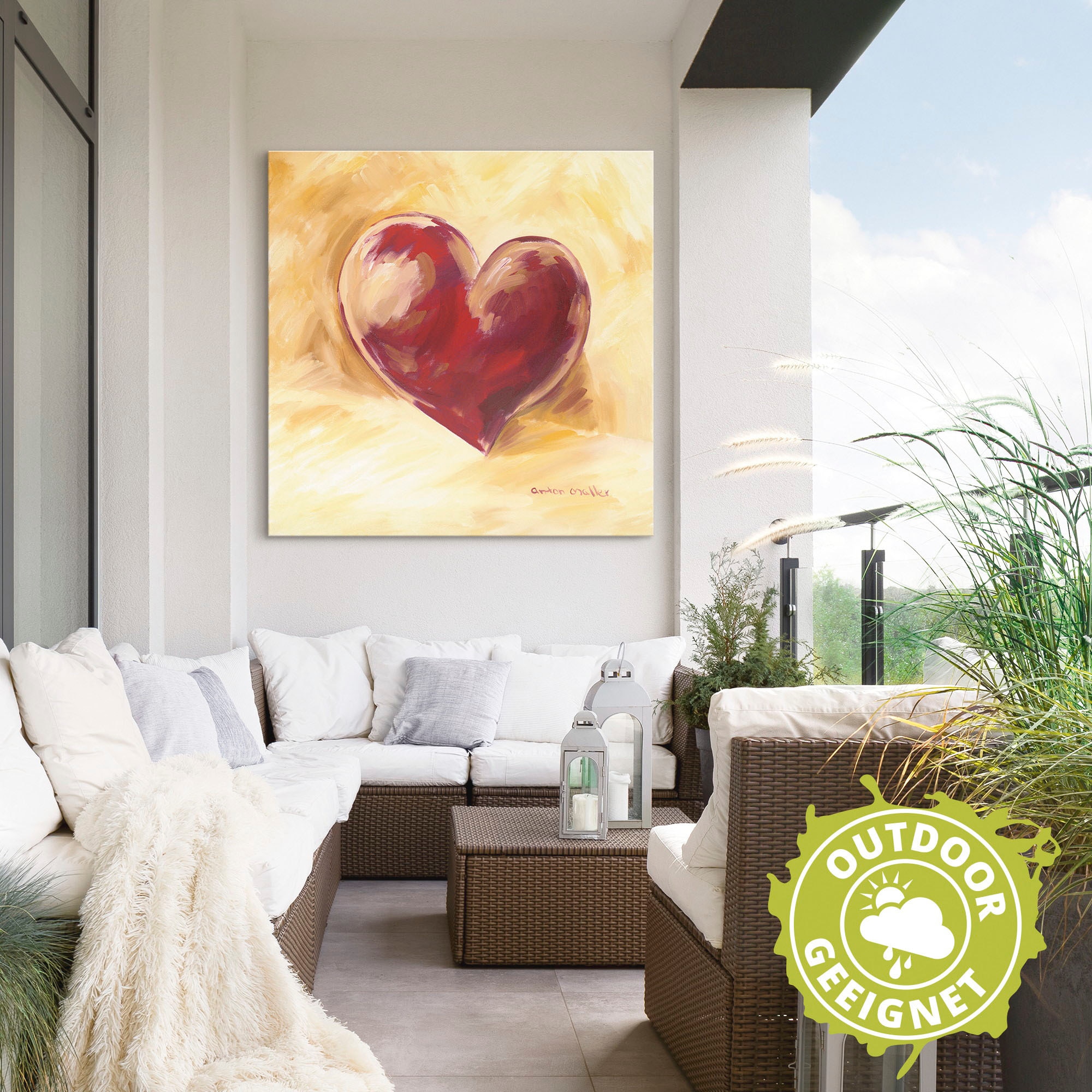 Artland Wandbild »Bordeauxrotes Herz«, Herzen, (1 St.), als Alubild, Outdoorbild, Poster, Wandaufkleber in verschied. Größen