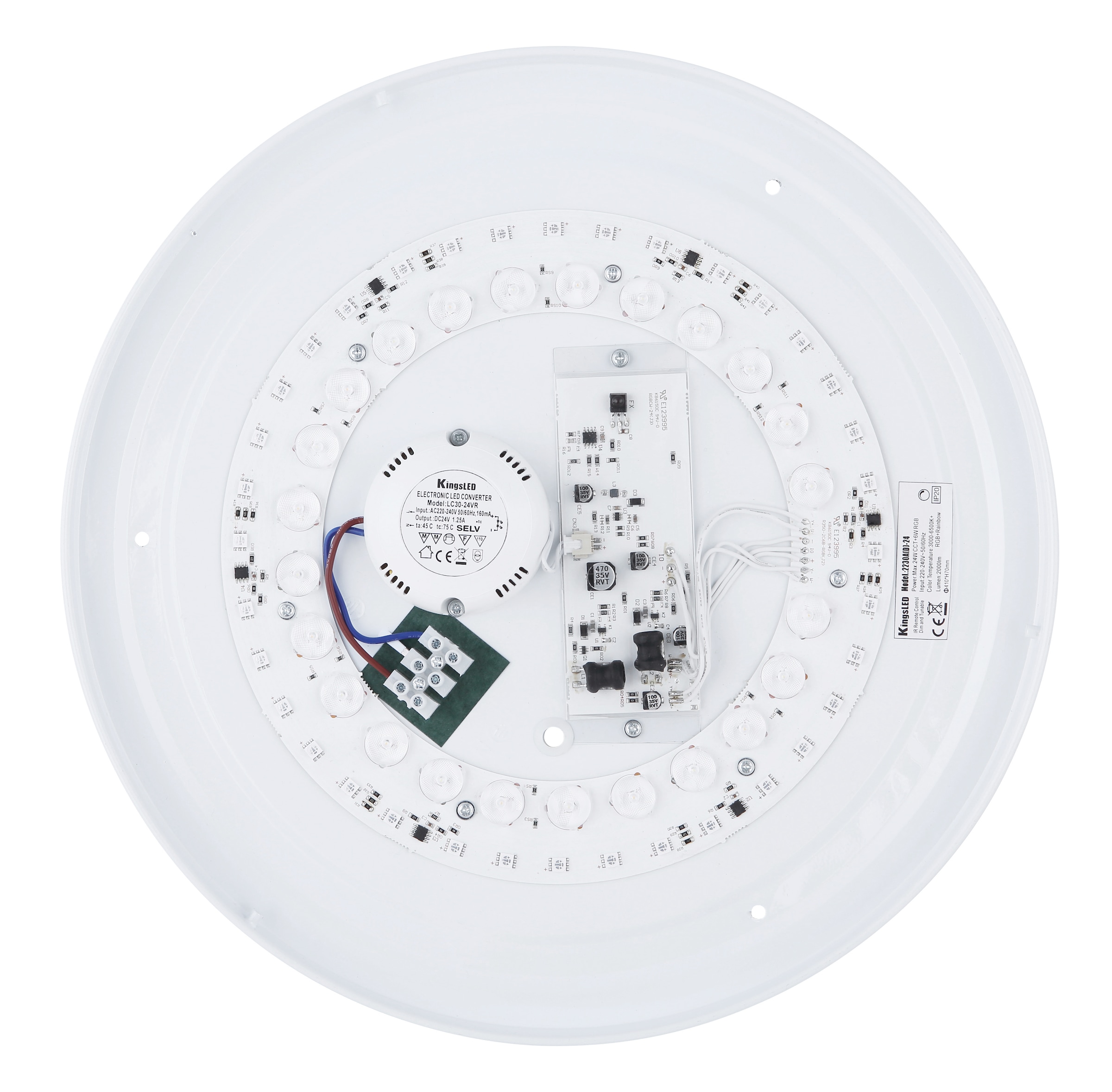 GLOBO LIGHTING LED Deckenleuchte »SULLY«, Leuchtmittel LED-Modul | LED fest integriert, Deckenlampe/rund/Wohnzimmer/Schlafzimmer/elegant/rot-grün-blau
