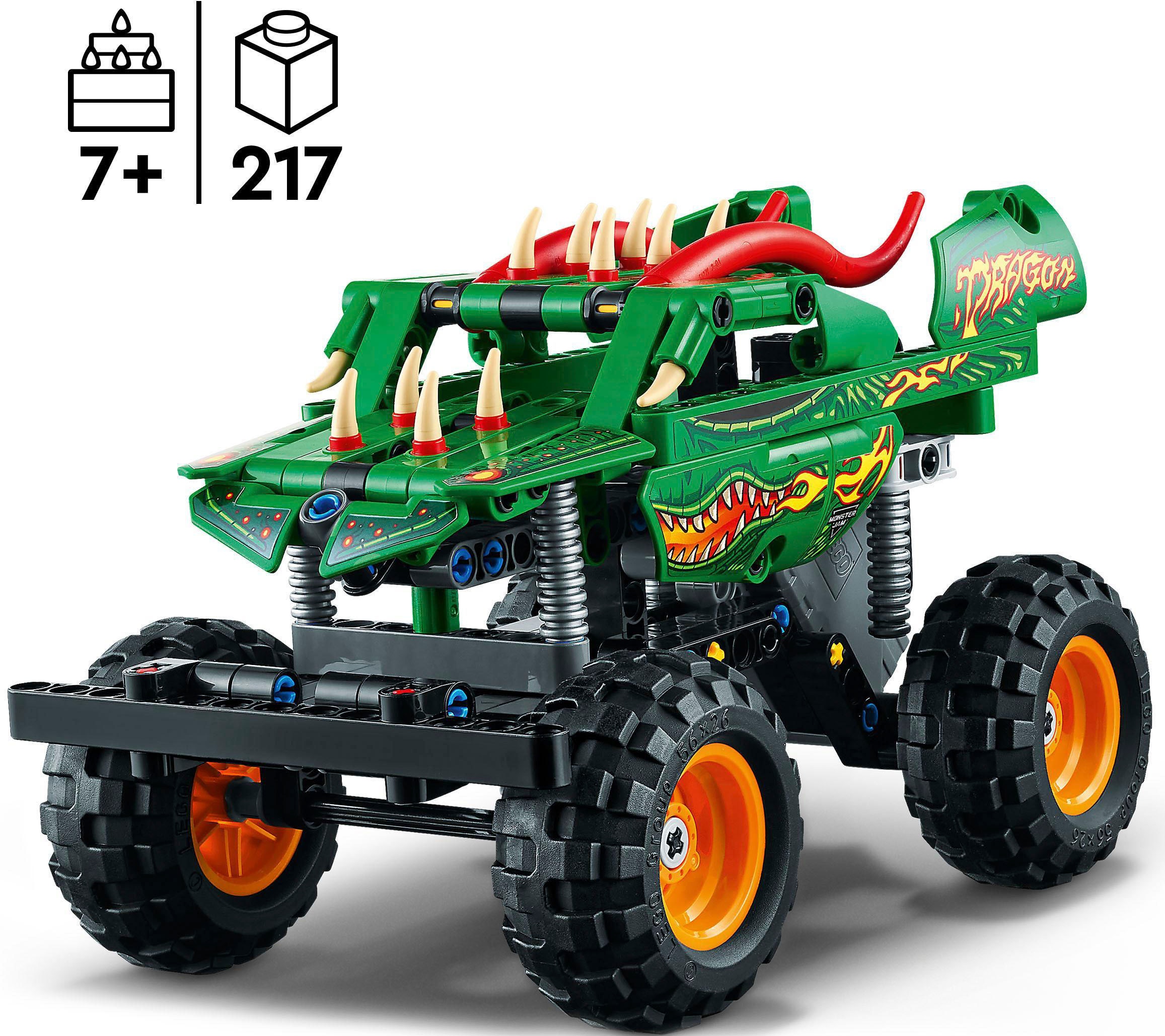 LEGO® Konstruktionsspielsteine »Monster Jam™ Dragon™ (42149), LEGO® Technic«, (217 St.), Made in Europe