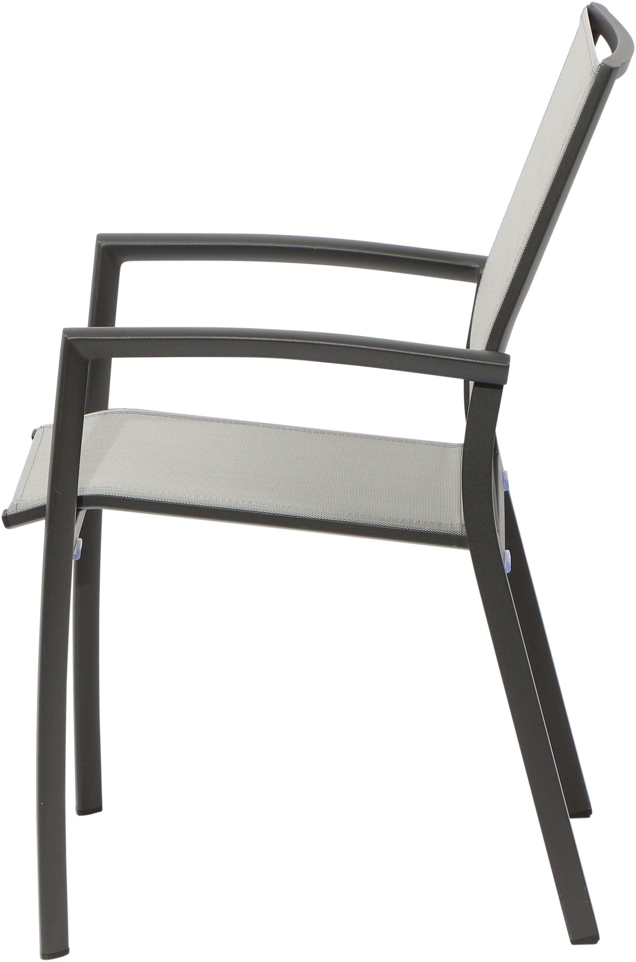 Siena Garden Gartensessel »VELIA Stapelsessel matt anthrazit« Gestell aus Aluminium, Ranotex®-Gewebe dunkelgrau