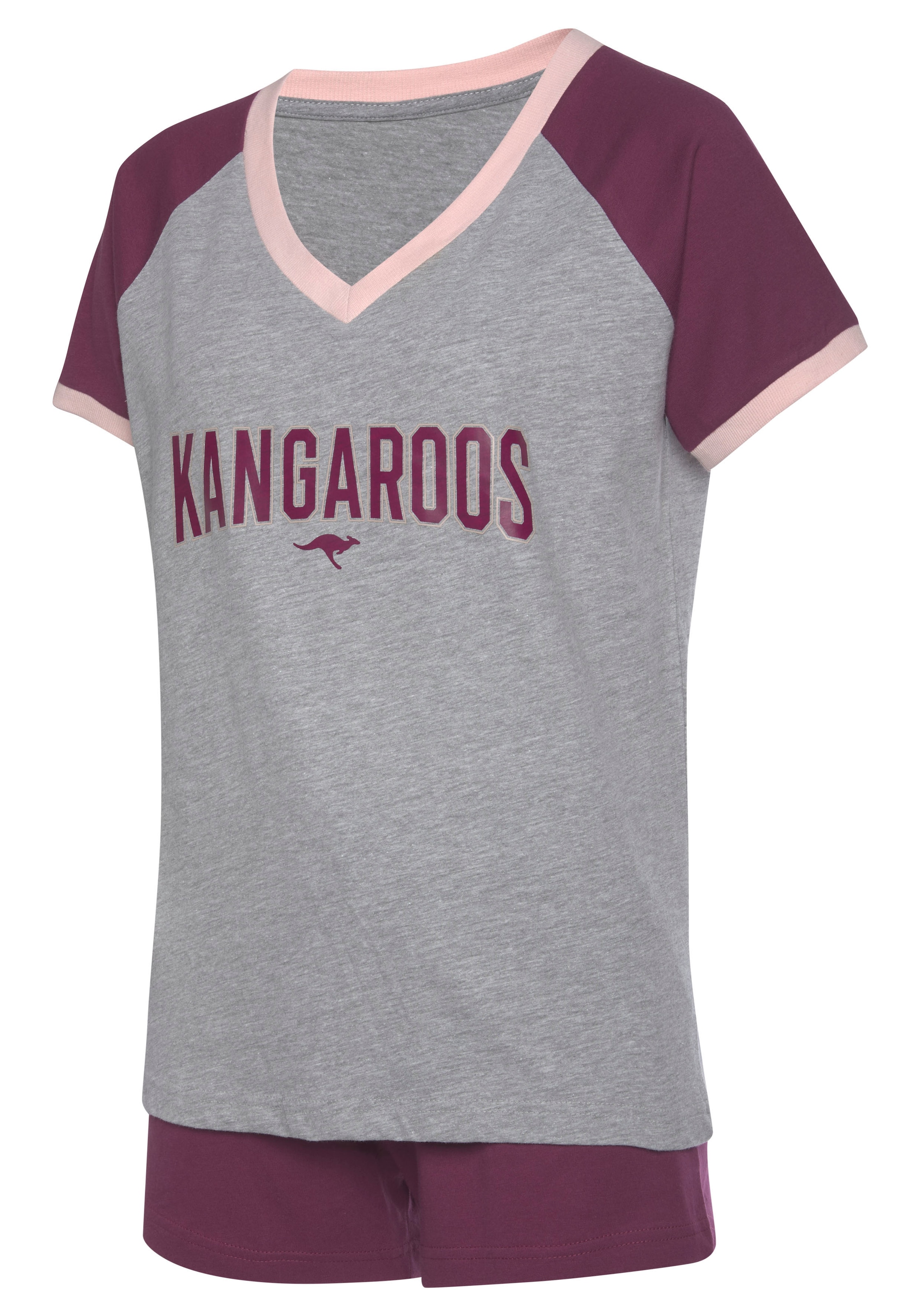 KangaROOS Shorty, (2 tlg., 1 Stück), mit kontrastfarbenen Raglanärmeln  online kaufen | BAUR