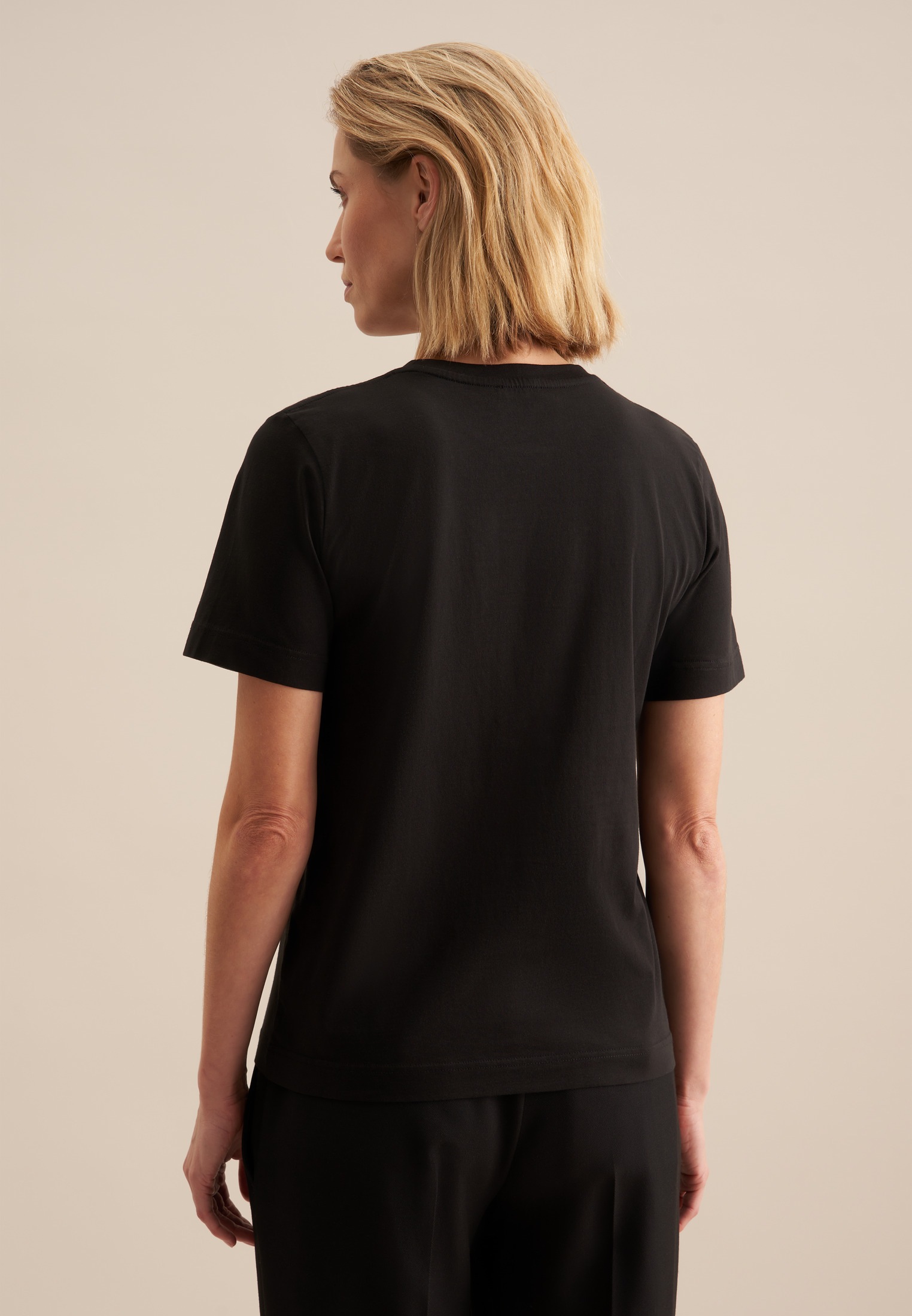 seidensticker T-Shirt "Schwarze Rose", 1/2 Rundhals Uni günstig online kaufen