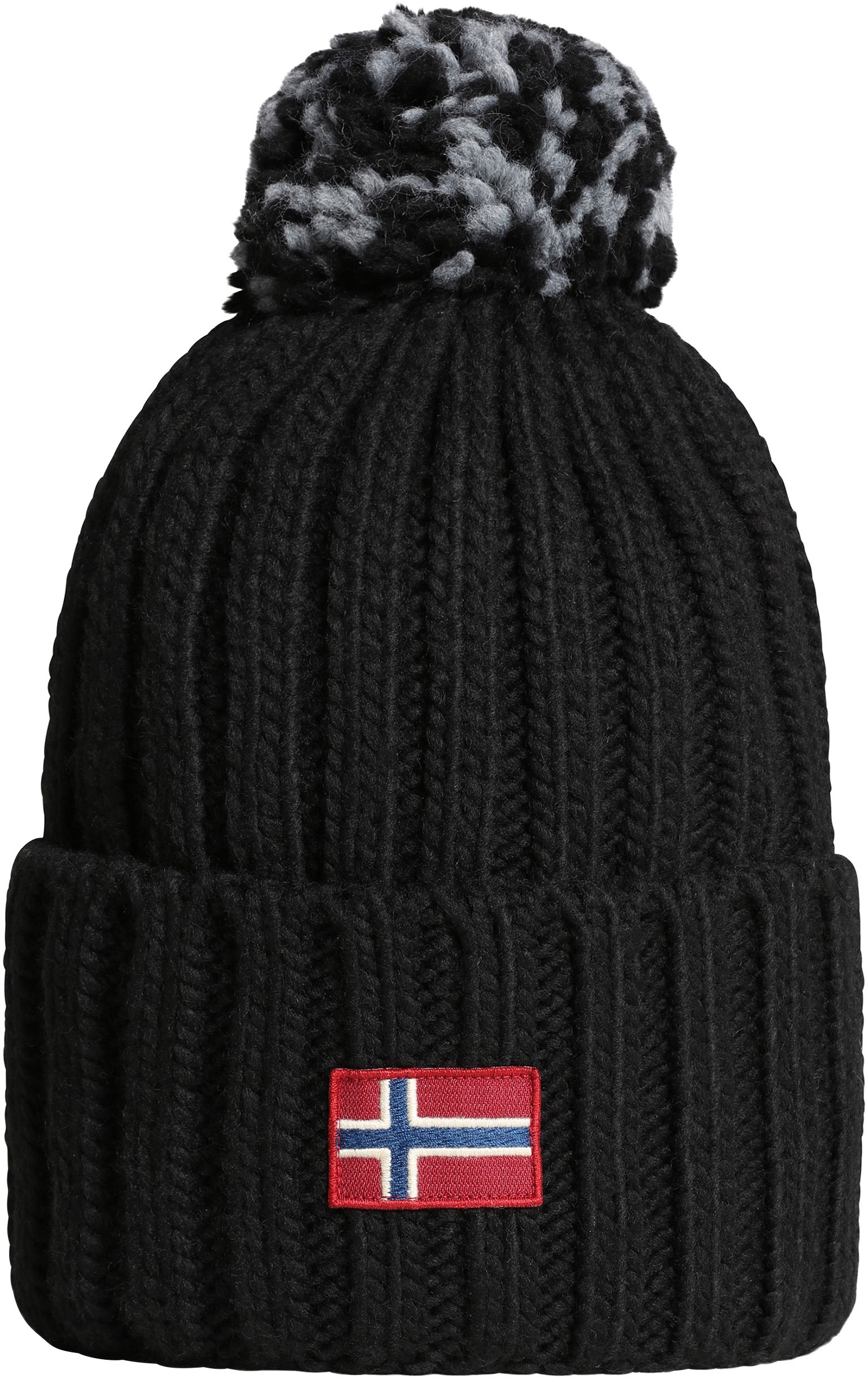 Napapijri Beanie "SEMIURY" mit Bommel, aus Polyacryl, Wolle, Polyamid und Viskose
