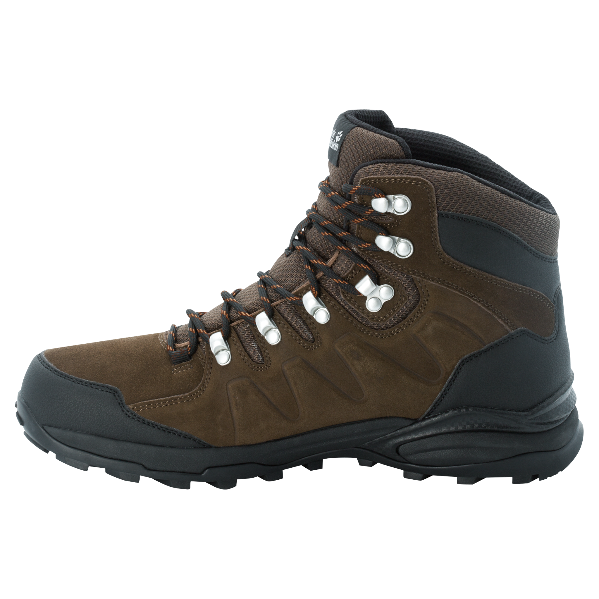 Wanderschuh JACK WOLFSKIN "REFUGIO TEXAPORE MID M", Herren, Gr. 44, braun (braunphantom), Leder, Textil, Schuhe Wanderschuh, wasserdicht, Trekkingschuh 2