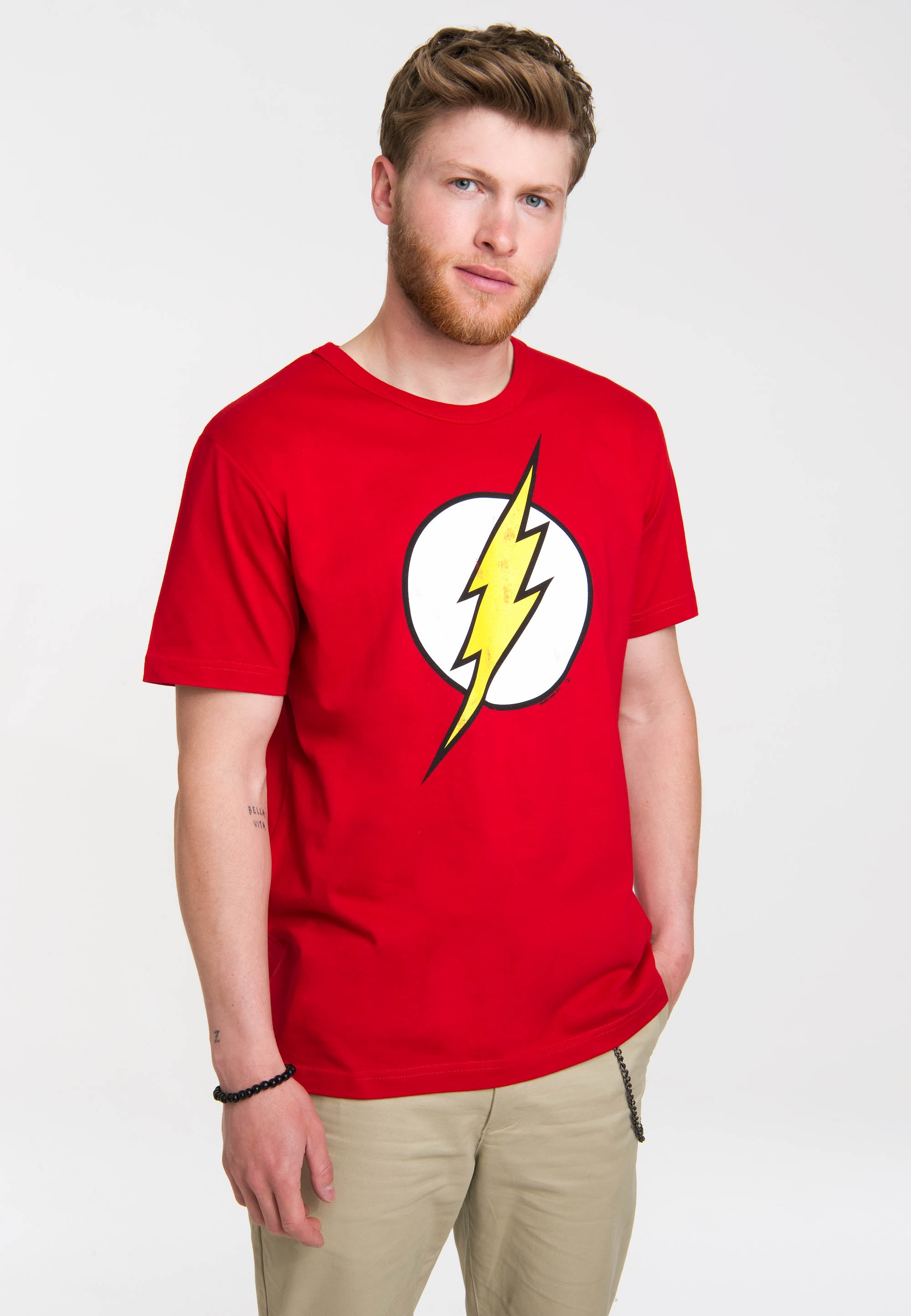 LOGOSHIRT T-Shirt »Der Rote Blitz Logo - DC - Flash«, mit coolem Frontdruck  ▷ kaufen | BAUR | Sport-T-Shirts