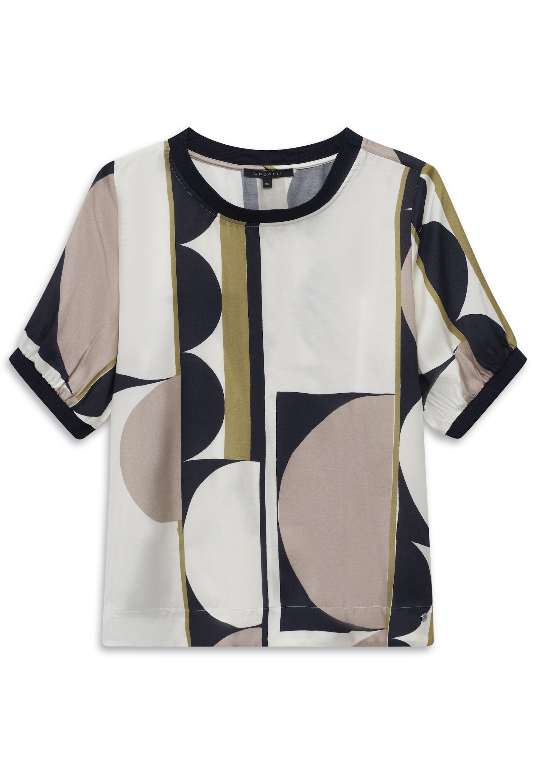 bugatti Kurzarmbluse mit grafischem Print aus 100% Viskose