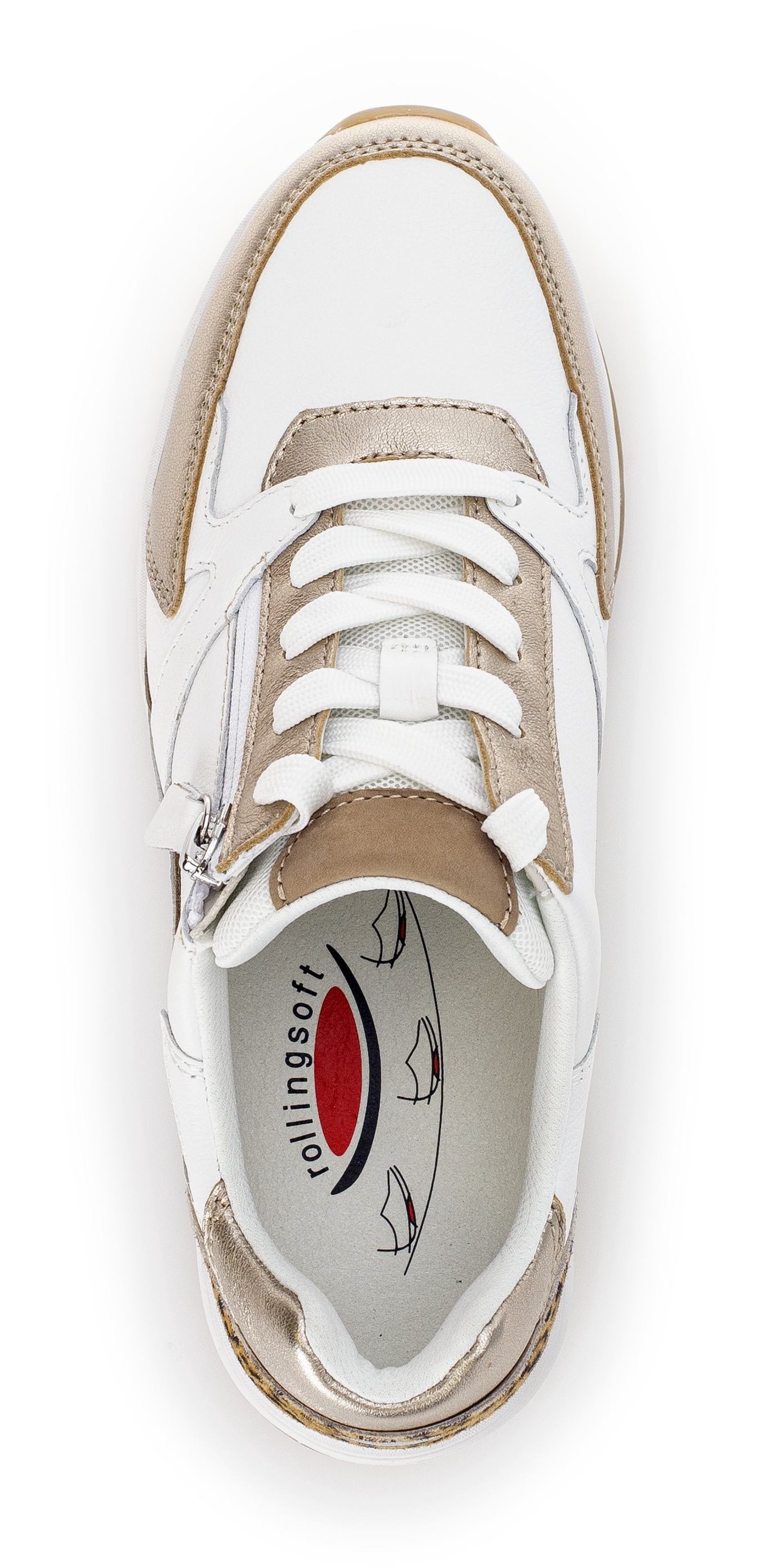 Gabor Rollingsoft Keilsneaker  , Freizeitschuh, Halbschuh, Schnürschuh mit Kontrastbesätzen