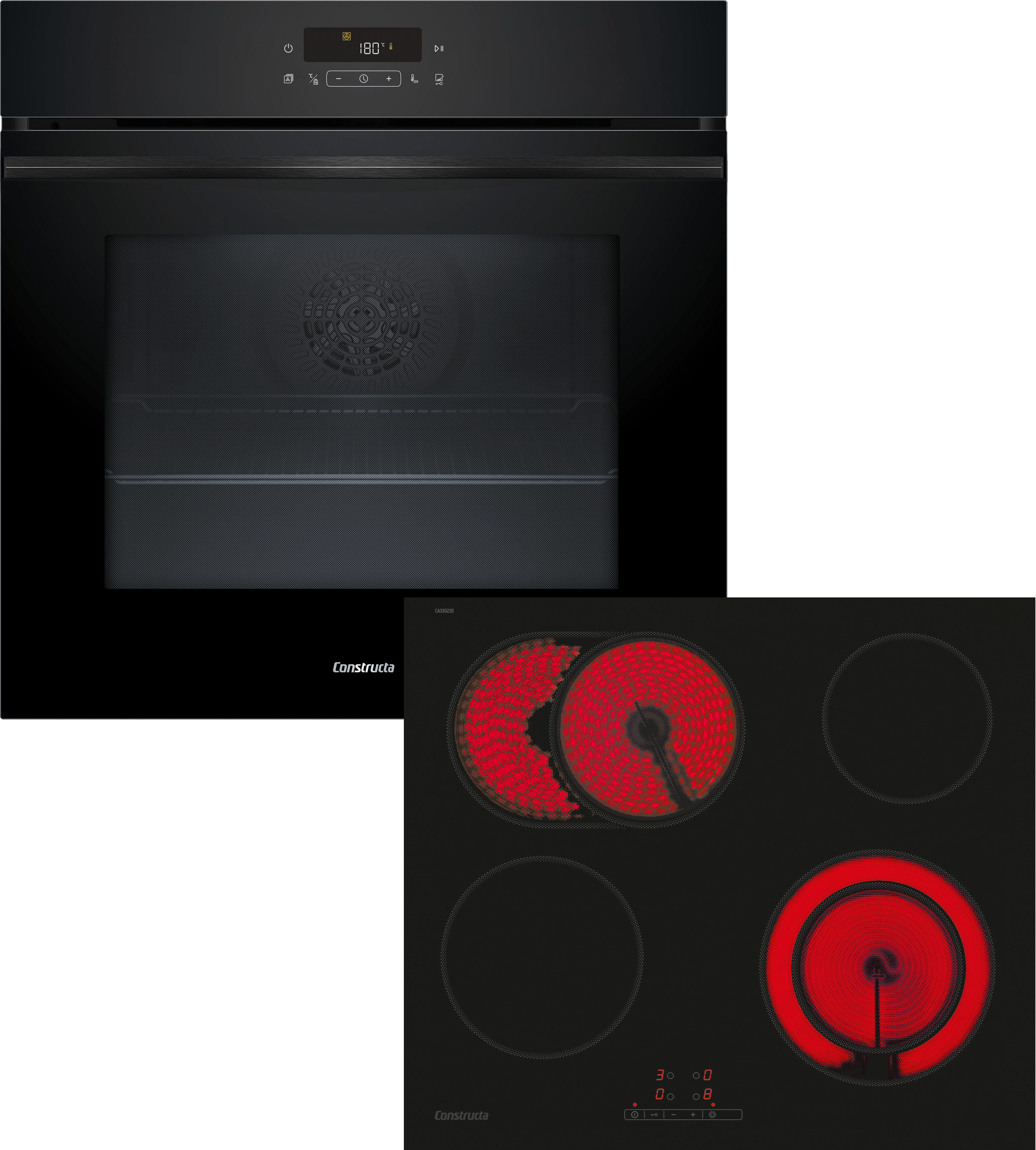 CONSTRUCTA Backofen-Set "CX5PS603", schwarz, Herdsets