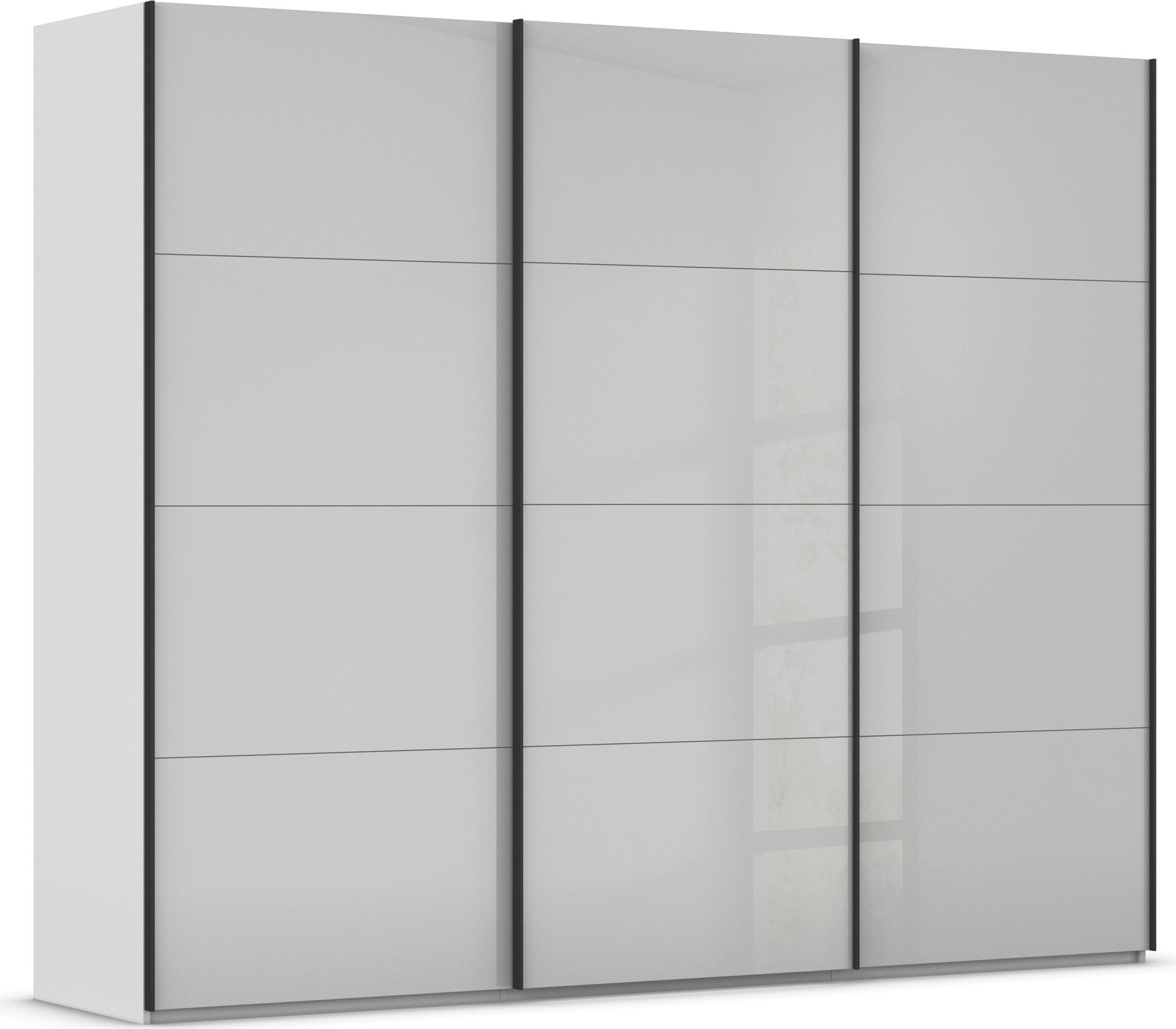 rauch Schwebetürenschrank "Kleiderschrank Schrank Garderobe Schlafzimmerschrank SCALE-FYRA" edle viergeteilte Türen mit Glas-Front viele Farben MADE IN GERMANY