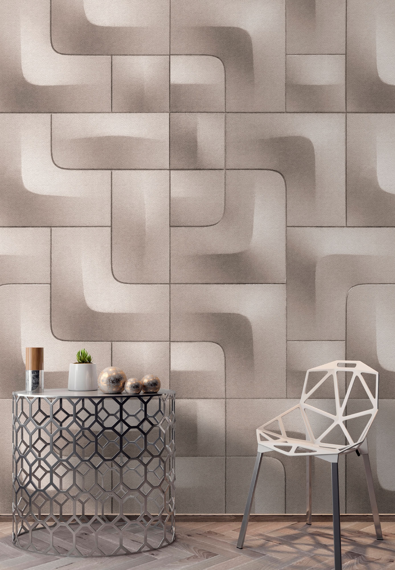 living walls Fototapete »Walls by Patel 5 Fototapete Geometrische 3D-Module« 3D-Optik glatt Geometrische 3D-Module auf 200 g/m² Premium-Vlies