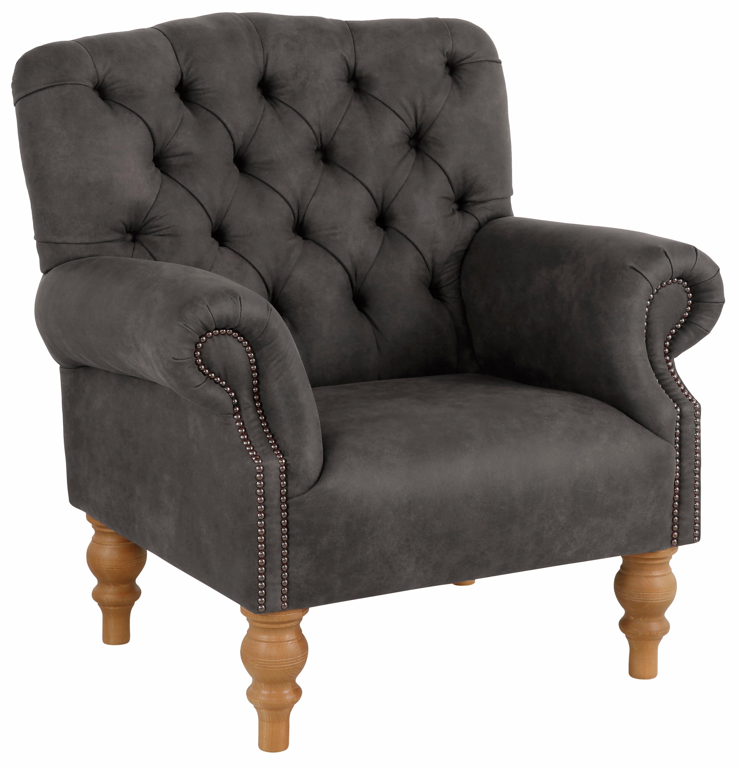 Home affaire Sessel "Lord" mit echter Chesterfield-Knopfheftung und Ziernägeln