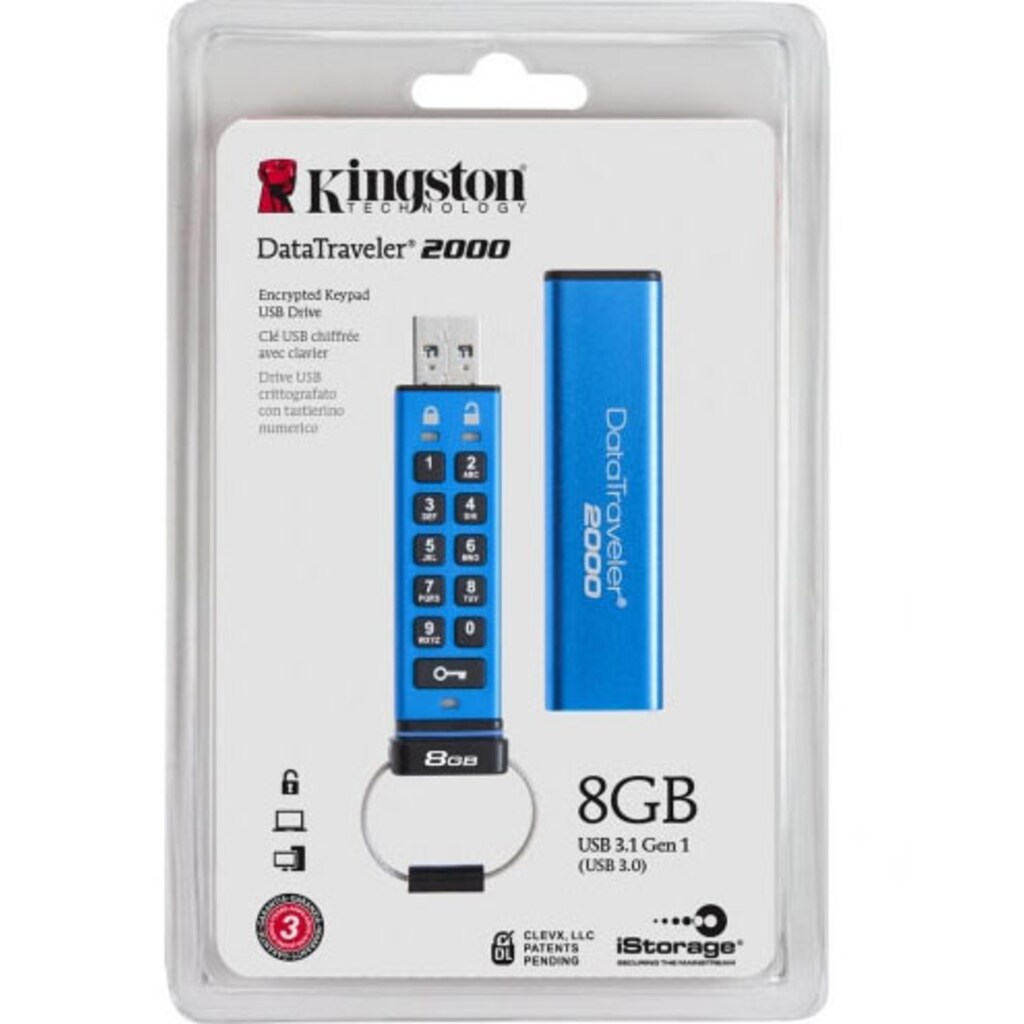 Kingston USB-Stick »DataTraveler 2000 8 GB«, (USB 3.2 Lesegeschwindigkeit 120 MB/s)