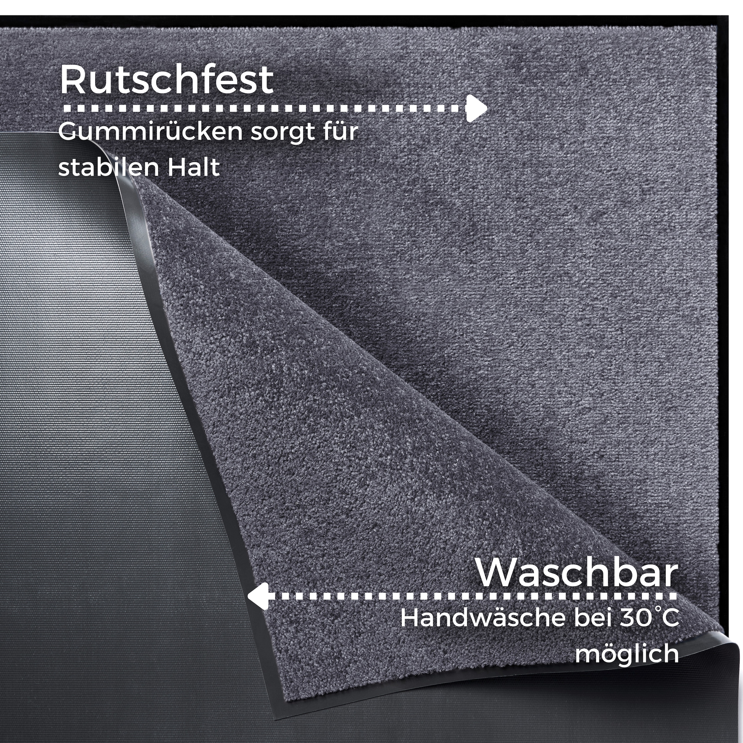 my home Fußmatte »Triton«, rechteckig, 7 mm Höhe, Schmutzfangmatte, Türmatte, In- und Outdoor, Läufer, waschbar