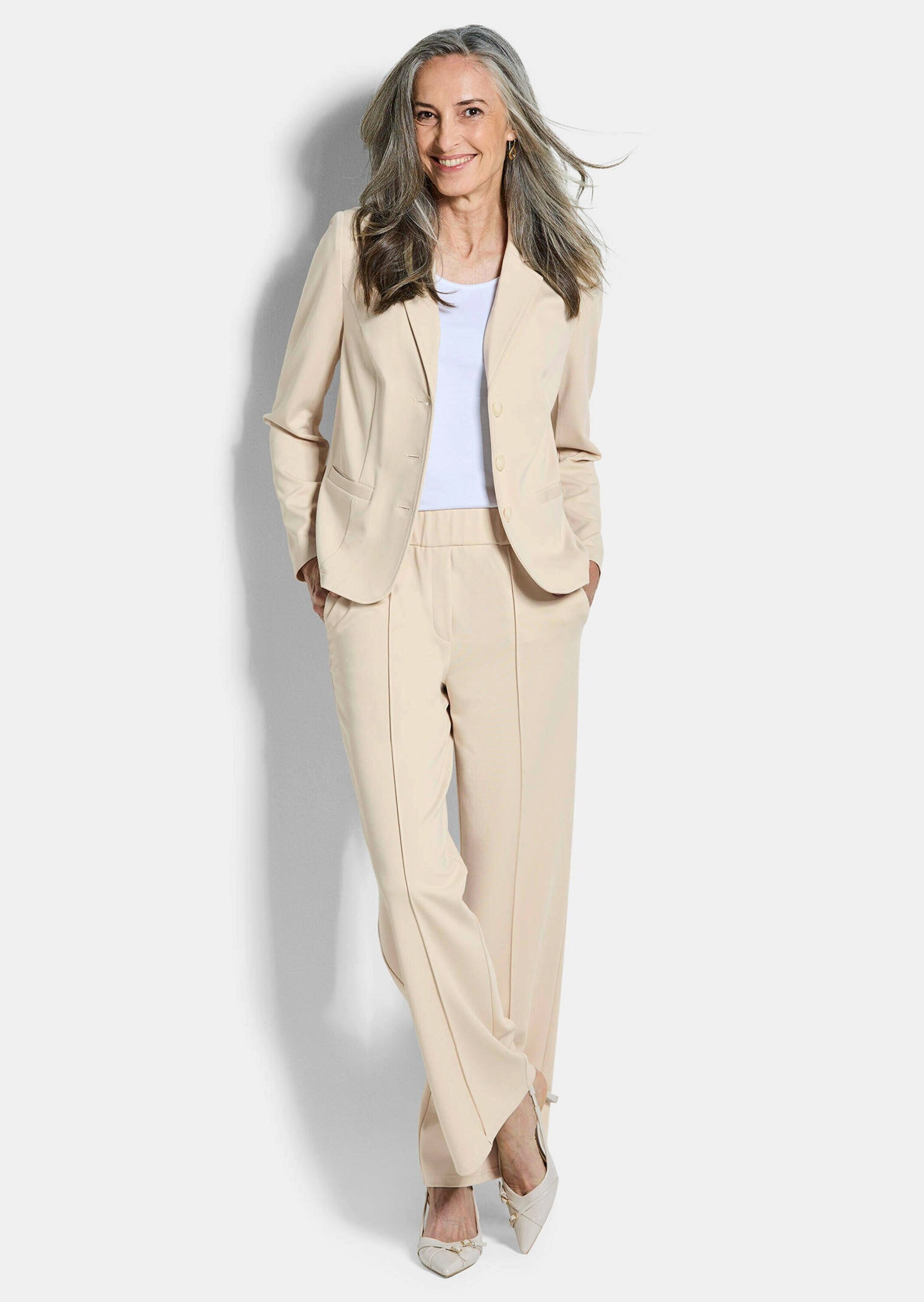 GOLDNER Jackenblazer »Viskoseblazer mit Reverskragen« stretchbequeme Jerseyqualität