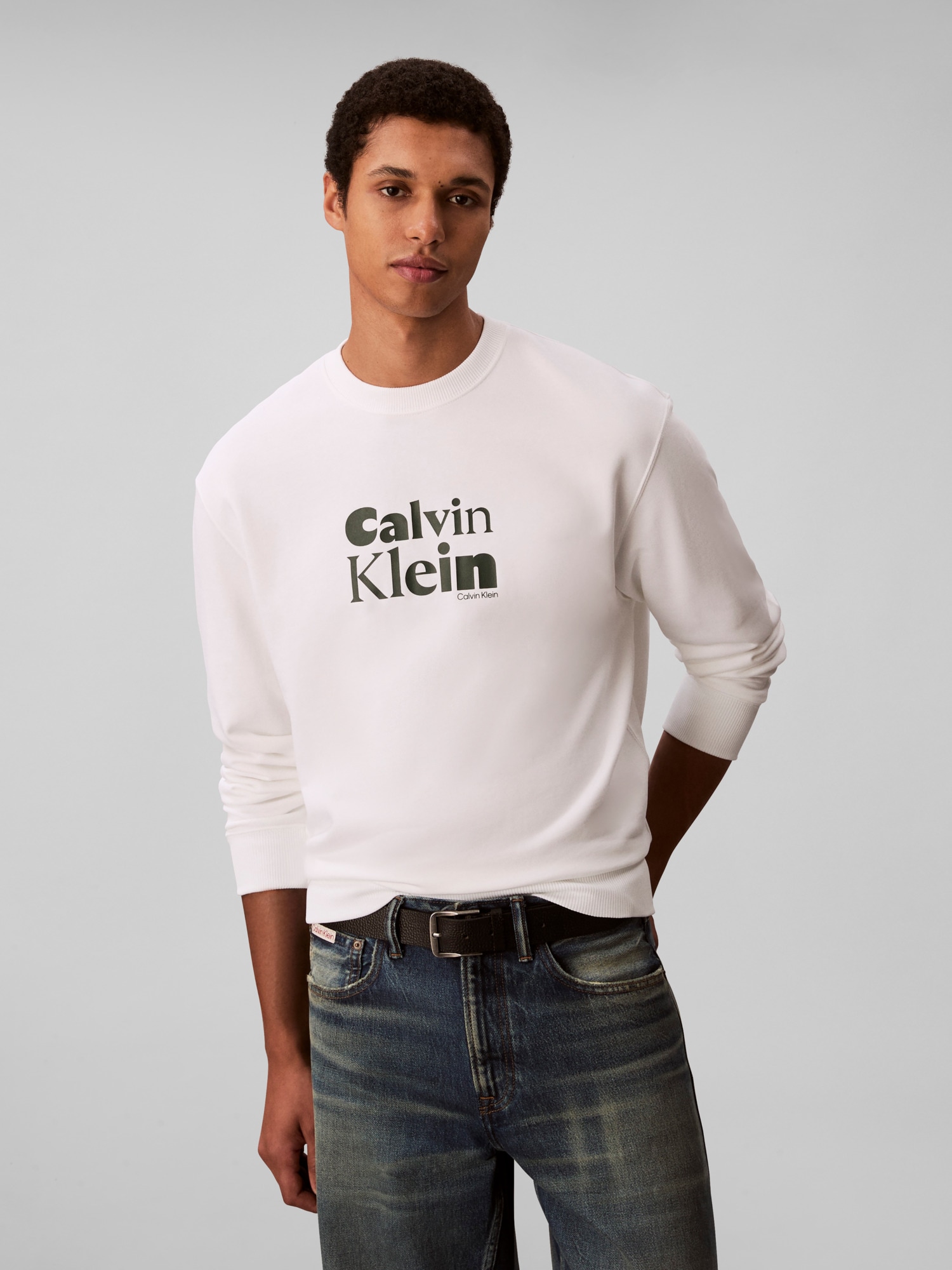 Calvin Klein Sweatshirt "LS EU 350TERRY CALVIN BOLD GRAPH", Rundhalsausschn günstig online kaufen
