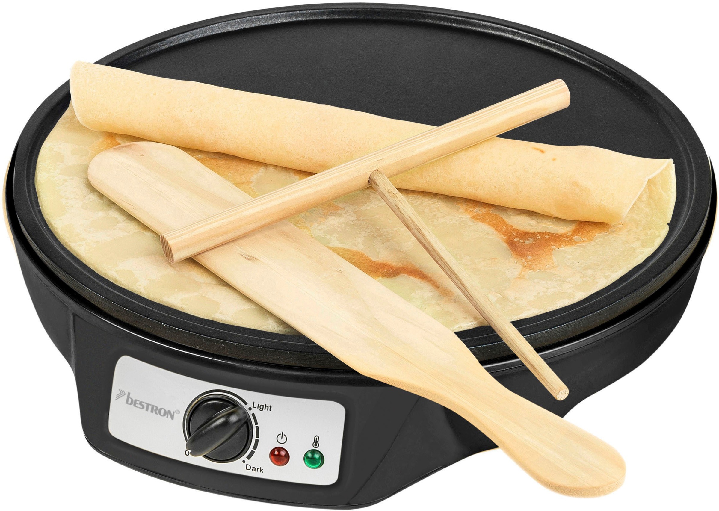 bestron Crêpesmaker »ASW602 im Retro Design, für Crepes mit Ø 30 cm«, 1000 W, Ø 30 cm, inkl. Teigverteiler & Crêpes-Wender, Antihaftbeschichtung