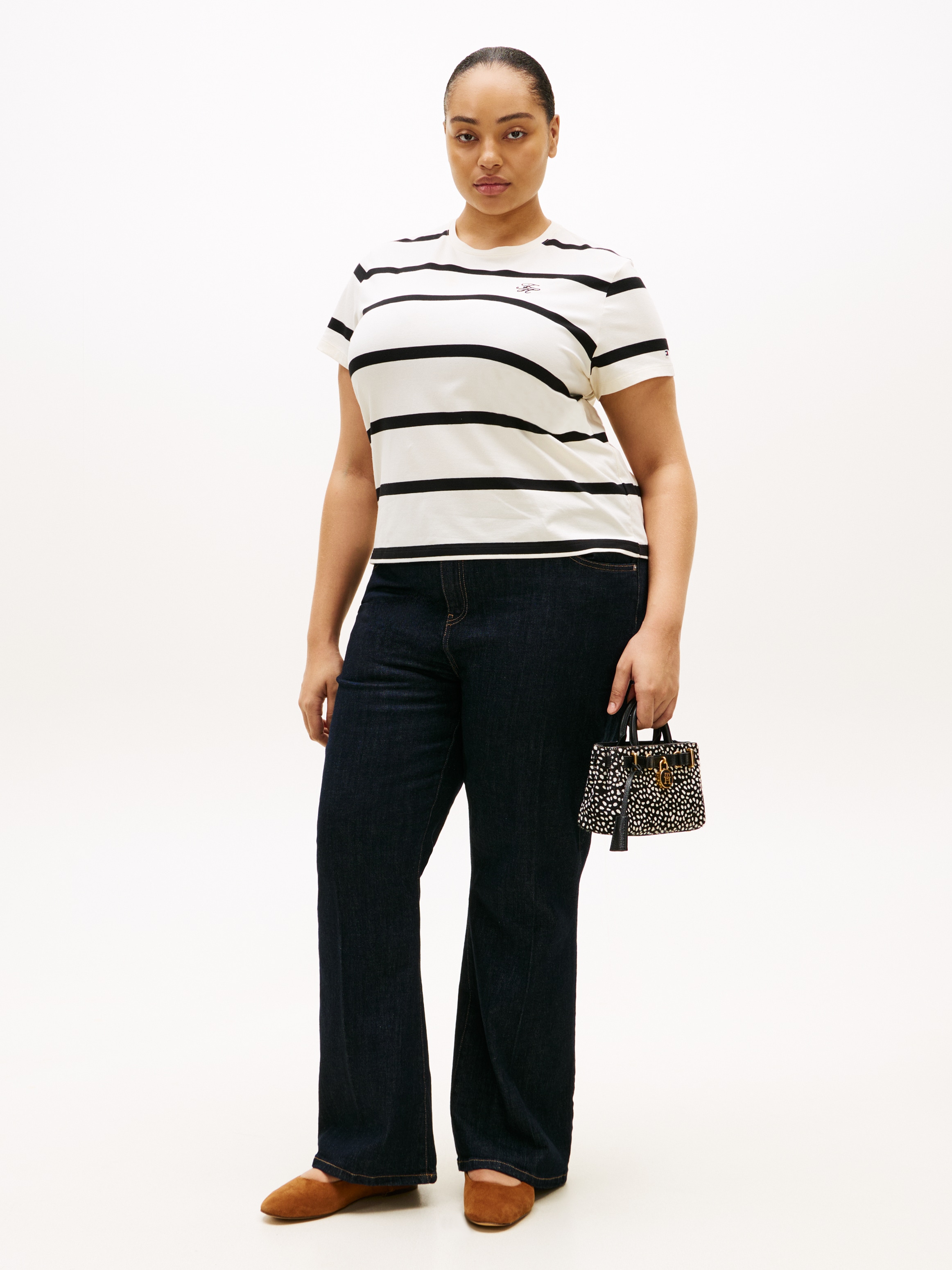 Tommy Hilfiger Curve Kurzarmshirt »CRV TH SCRIPT REG C-NK SS TEE«