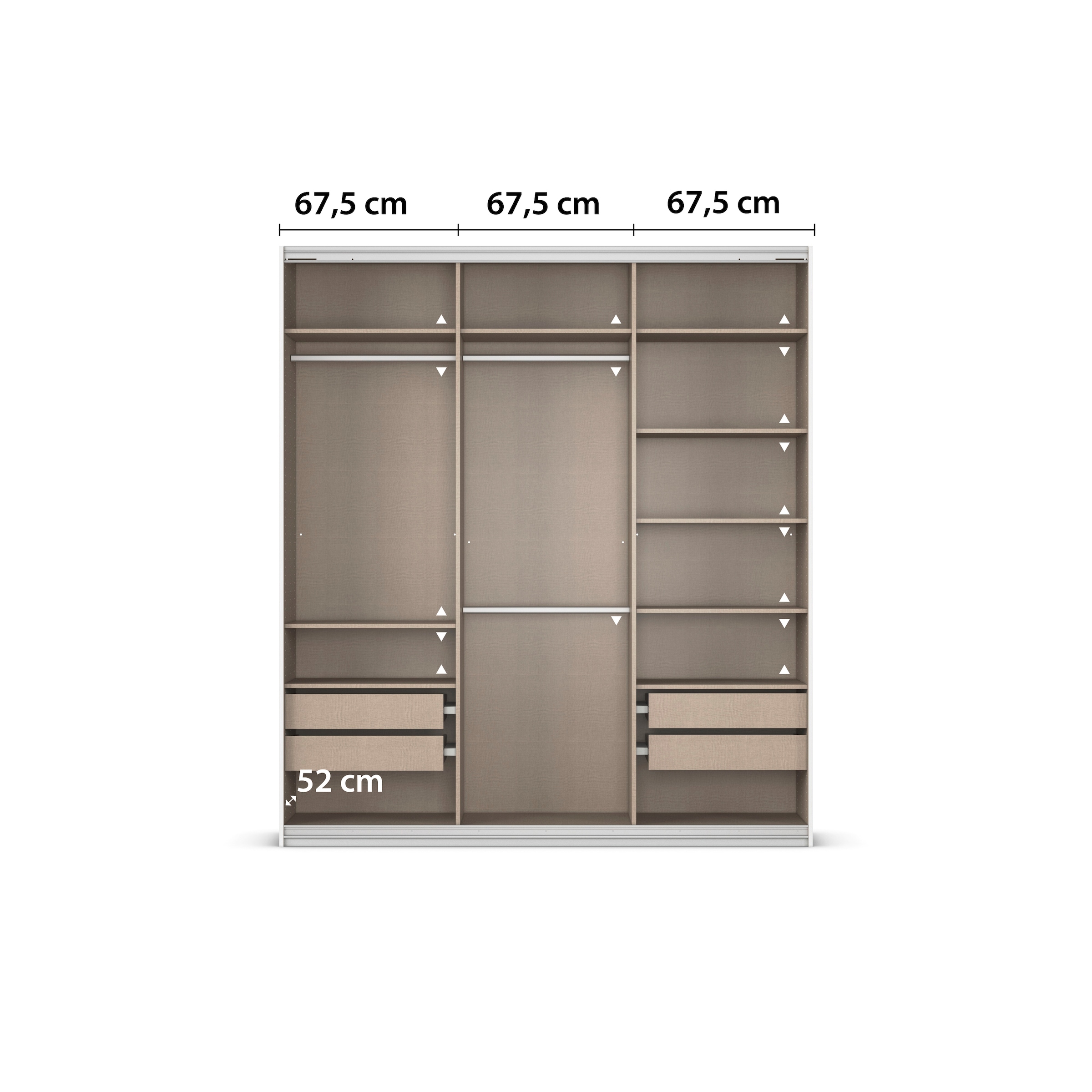 rauch Kleiderschrank »Schwebetürenschrank OTTO´s Choice Garderobe Schrank TOP ANGEBOT Avola«, (in 3 verschiedenen Ausstattungen BASIC/CLASSIC/PREMIUM), mit eleganten Zierleisten in Chrom, Schwarz oder Weiß MADE IN GERMANY