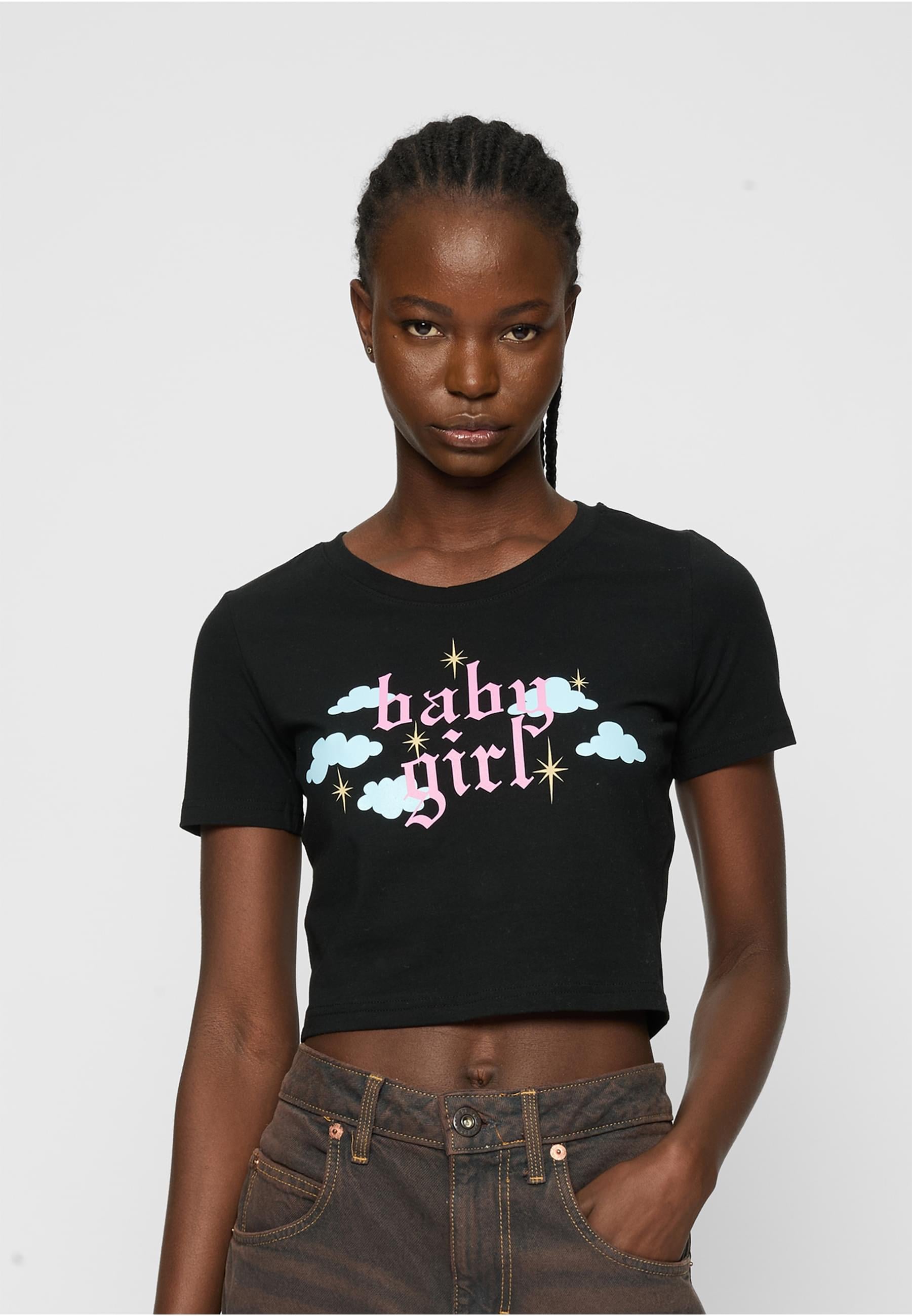 Miss Tee Kurzarmshirt »Miss Tee Damen Baby Girl Cropped Tee«, (1 tlg.)