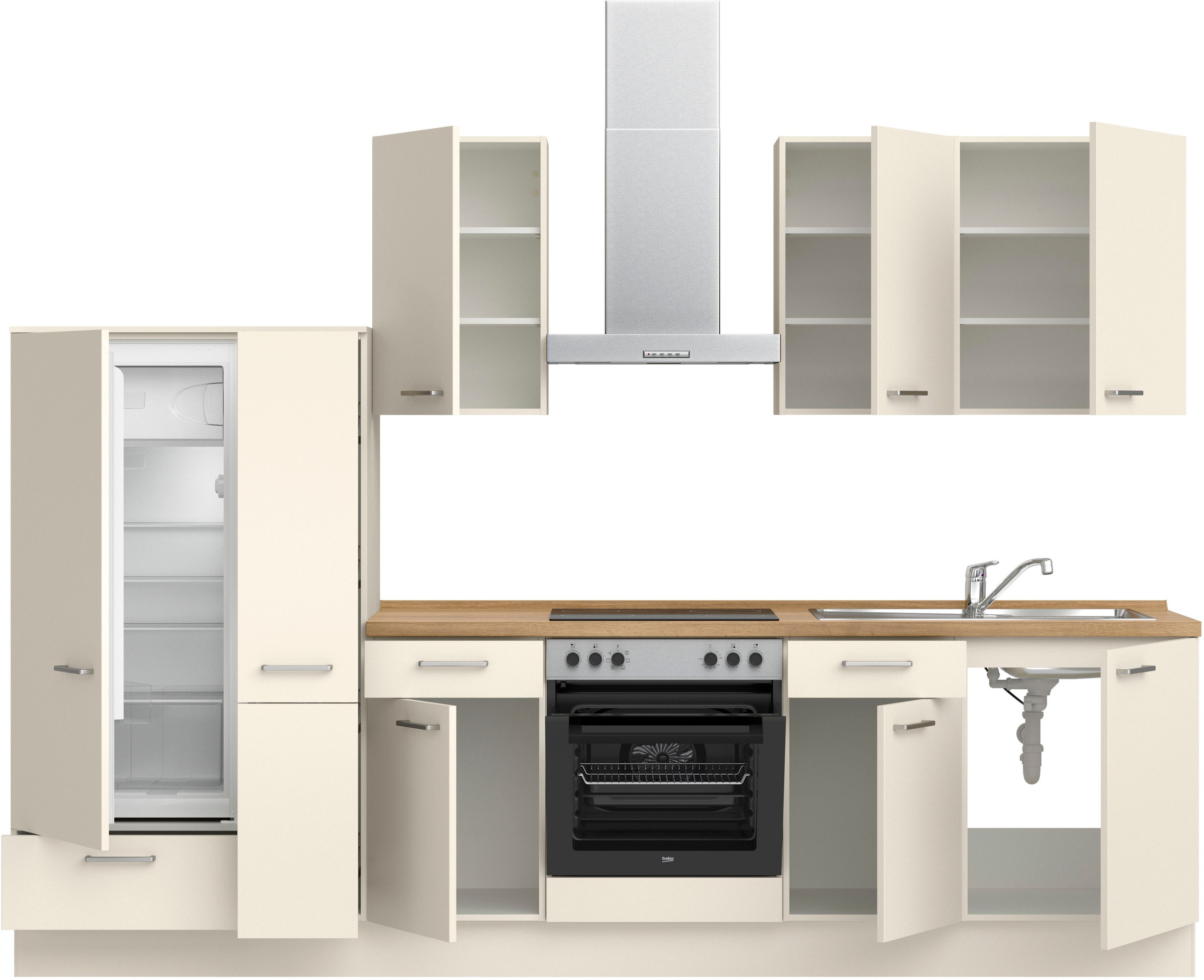 nobilia® Küchenzeile »"Touch I"«, vormontiert, Ausrichtung wählbar, Breite 300 cm, wahlw. mit E-Geräten