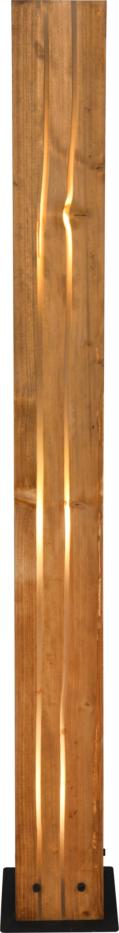 TRIO Leuchten Stehlampe »KARUNI, Stehleuchte aus Metall + Holz naturbelassen, indirektes Licht« E27 1 Stk. warmweiß - kaltweiß exkl 3x E27 max 10W, Höhe 121 cm Holz Stehleuchte Wohnzimmer