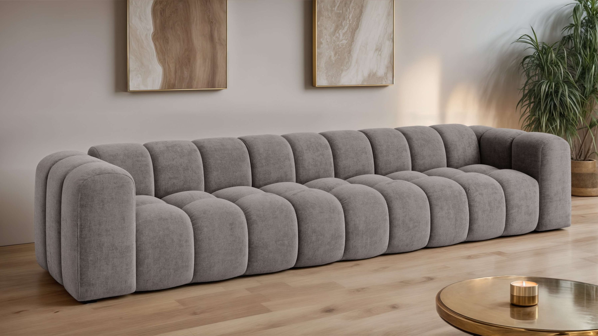 OTTO home Big-Sofa "XL KALLIE Design-Sofa mit Steppung, Bubble-Optik, Breite 340 cm" moderne Steppung, hoher Sitzkomfort und modernes Design