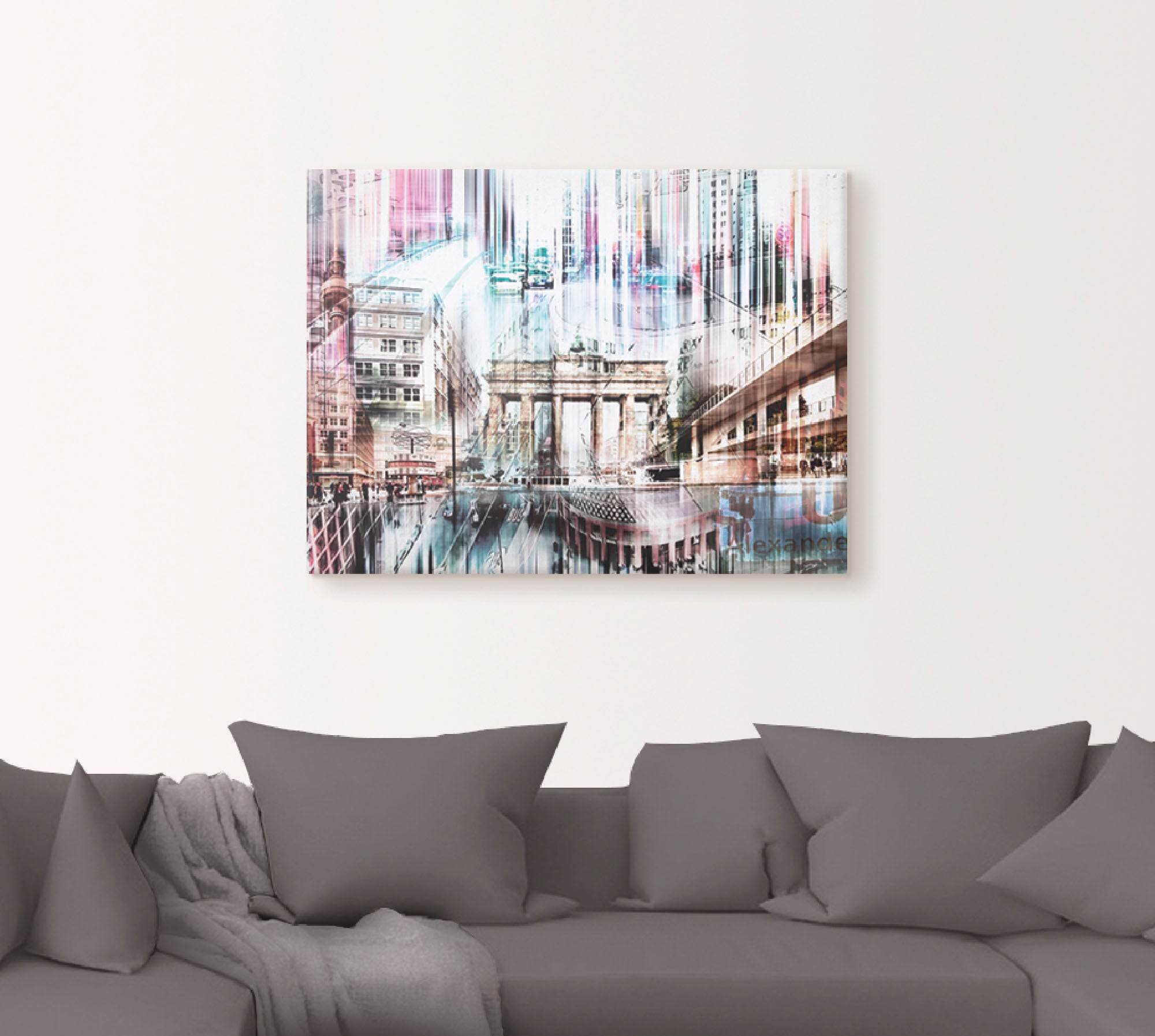 Artland Poster »Berlin Skyline Collage I«, Deutschland, (1 St.), als Leinwandbild, Wandaufkleber oder Poster in versch. Größen