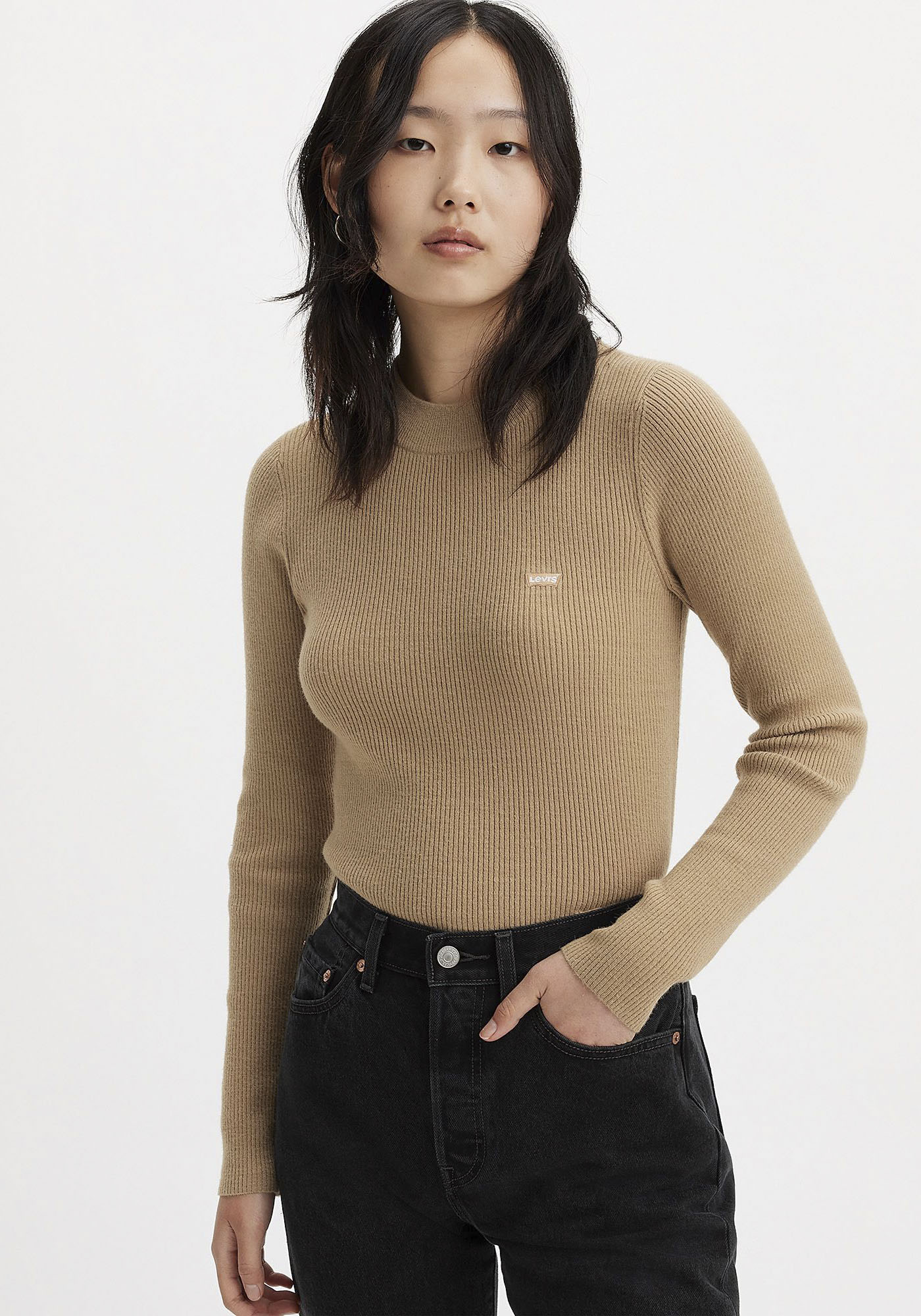 Strickpullover »CREW RIB SWEATER«, mit Batwing Logo
