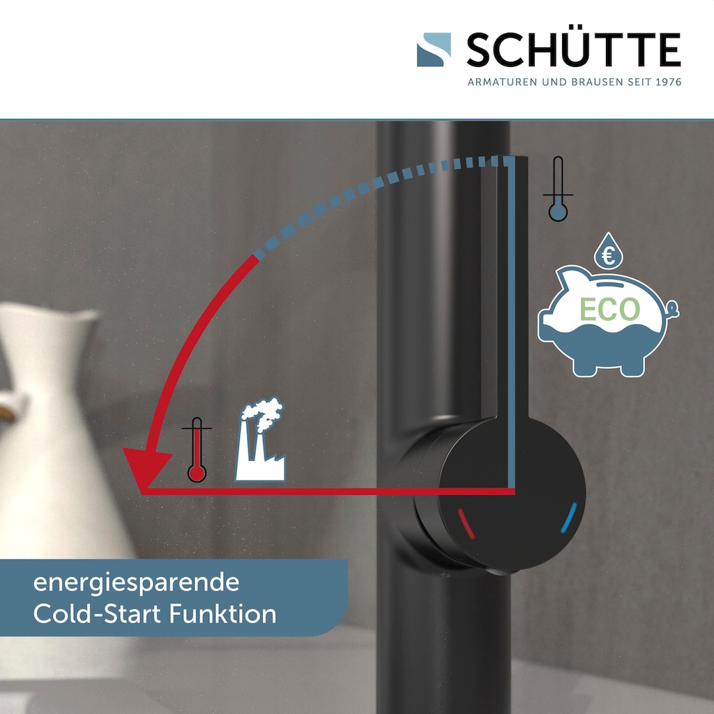 Schütte Spültischarmatur »MIAMI«, energiesparende Cold-Start-Funkt., 360° schwenkbar, 2-fach verstellbar