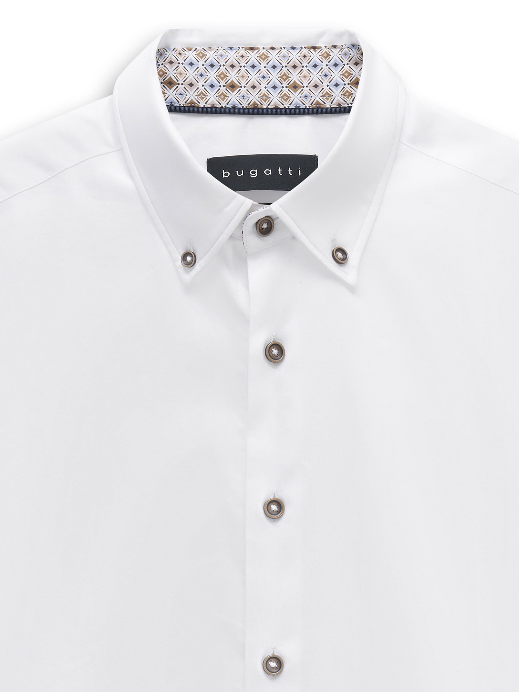 bugatti Langarmhemd »Modern Fit« Modern Fit Baumwolle Button-Down