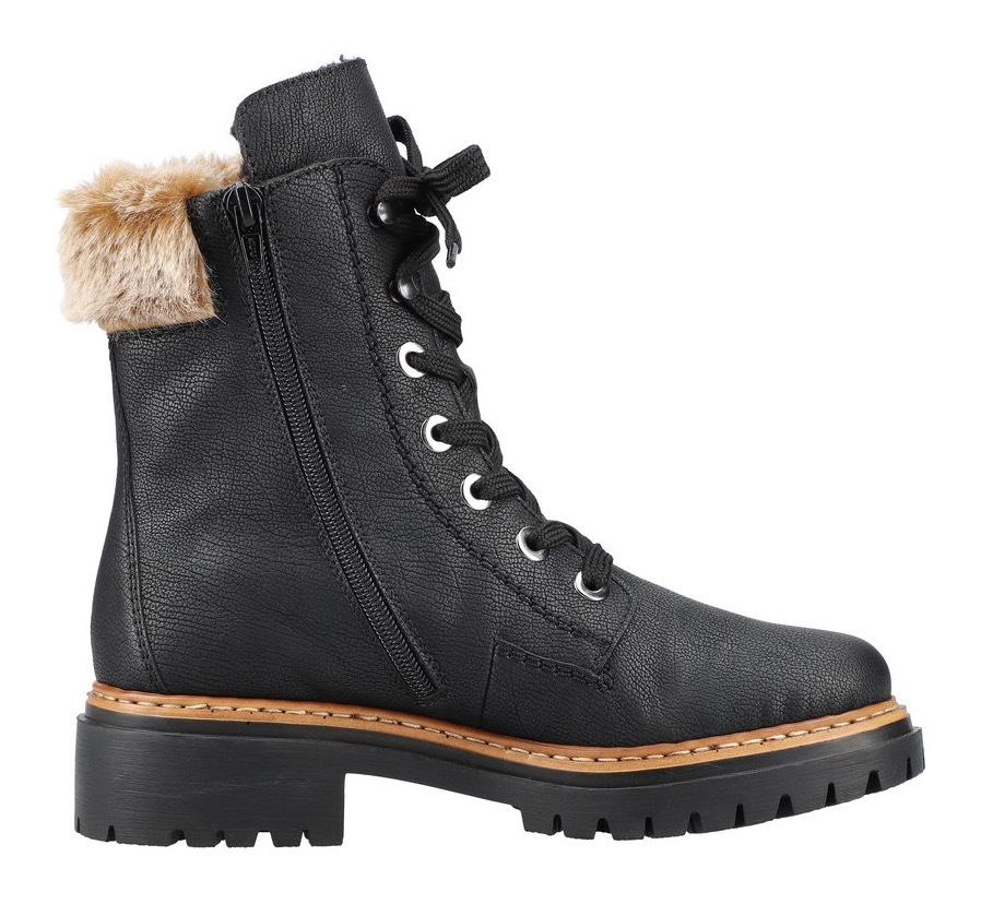 Winterboots RIEKER, Damen, Gr. 42, schwarz, Lederimitat, Schuhe Winterboots, mit Kunstfell am Schaft 3