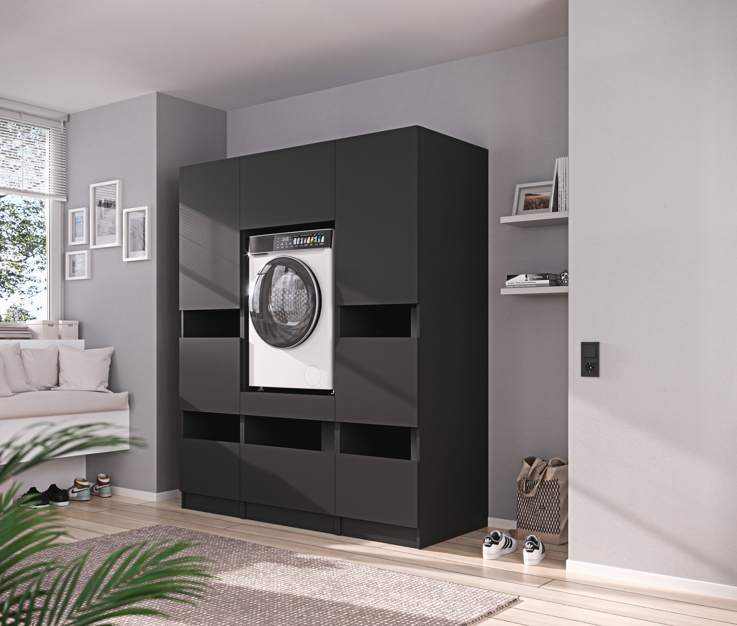 BASIC by Balculina Mehrzweckschrank-Set »Washhome B/T/H 168x68x200 cm« 3 Stk. tlg.