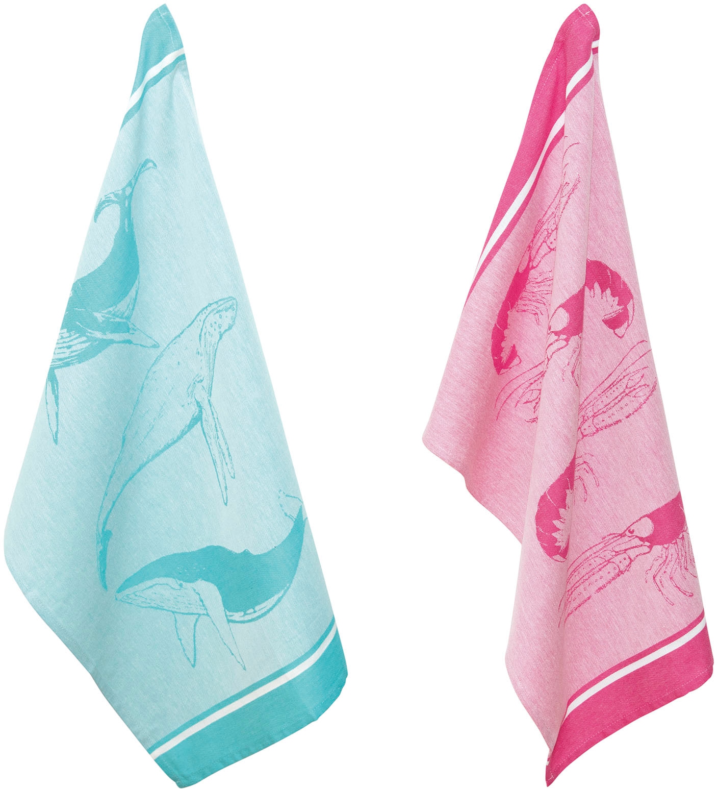 PAD Geschirrtuch "SEA" 100% Baumwolle, 50x70 cm, Motiv Meeresbewohner günstig online kaufen