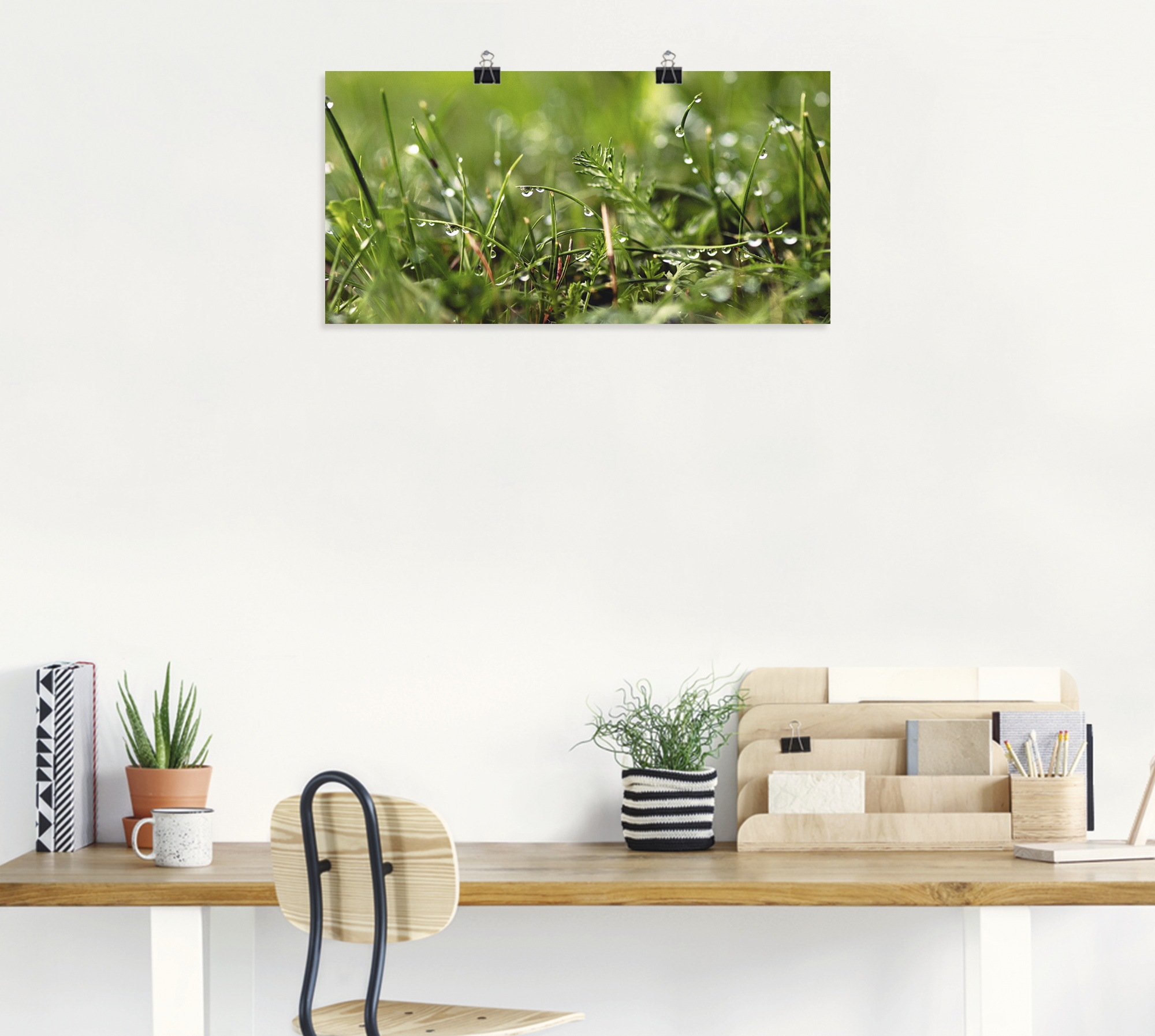 Artland Wandbild »Tautropfen«, Gräser, (1 St.), als Alubild, Outdoorbild, Leinwandbild, Poster in verschied. Größen