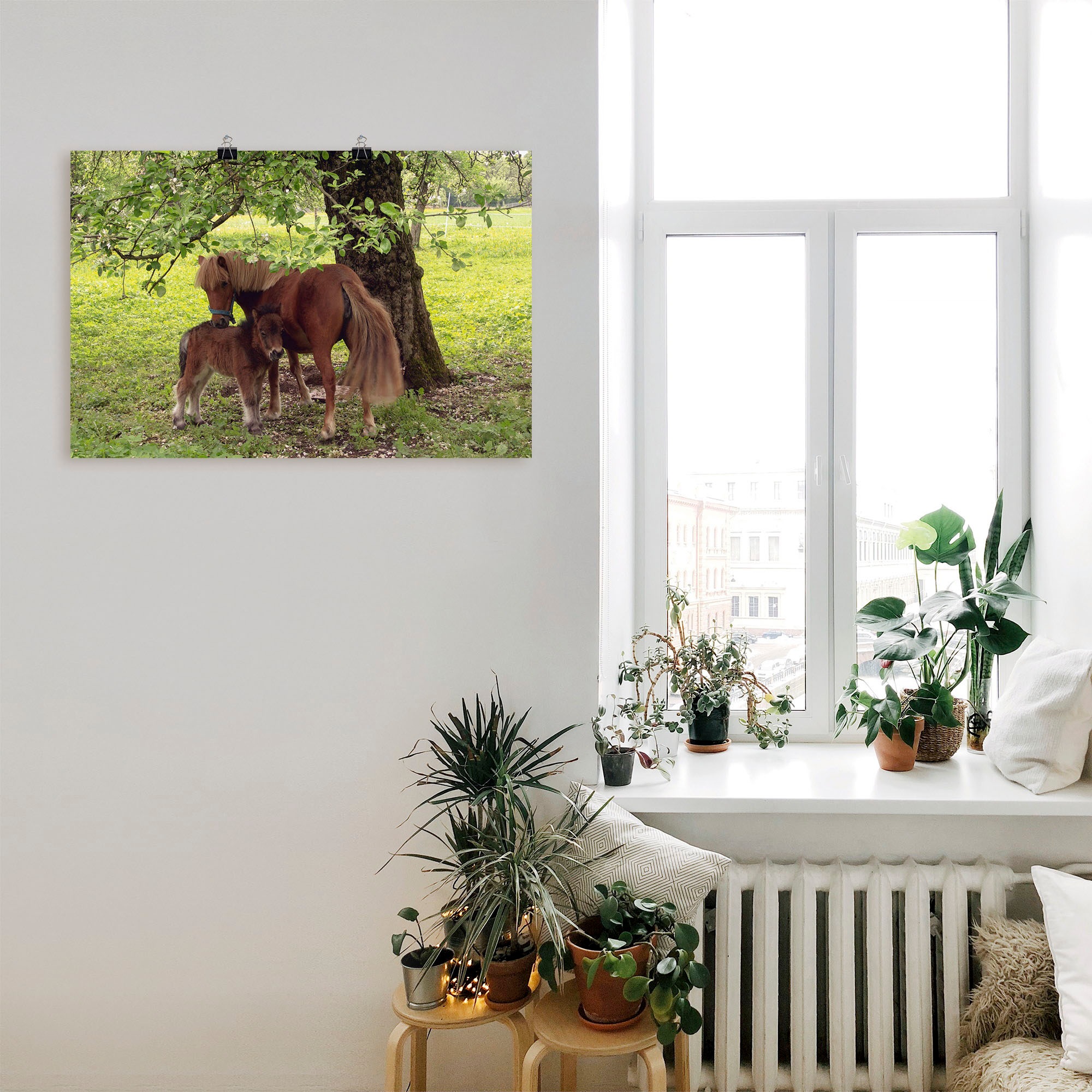 Artland Wandbild "Pony - Mutterglück" Haustiere 1 Stk. tlg. als Leinwandbil günstig online kaufen