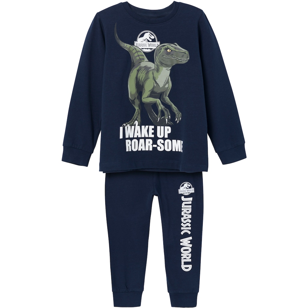 Name It Schlafanzug »NMMNEDAT JURASSIC NIGHTSET SKY«, (Set, 2 tlg.)