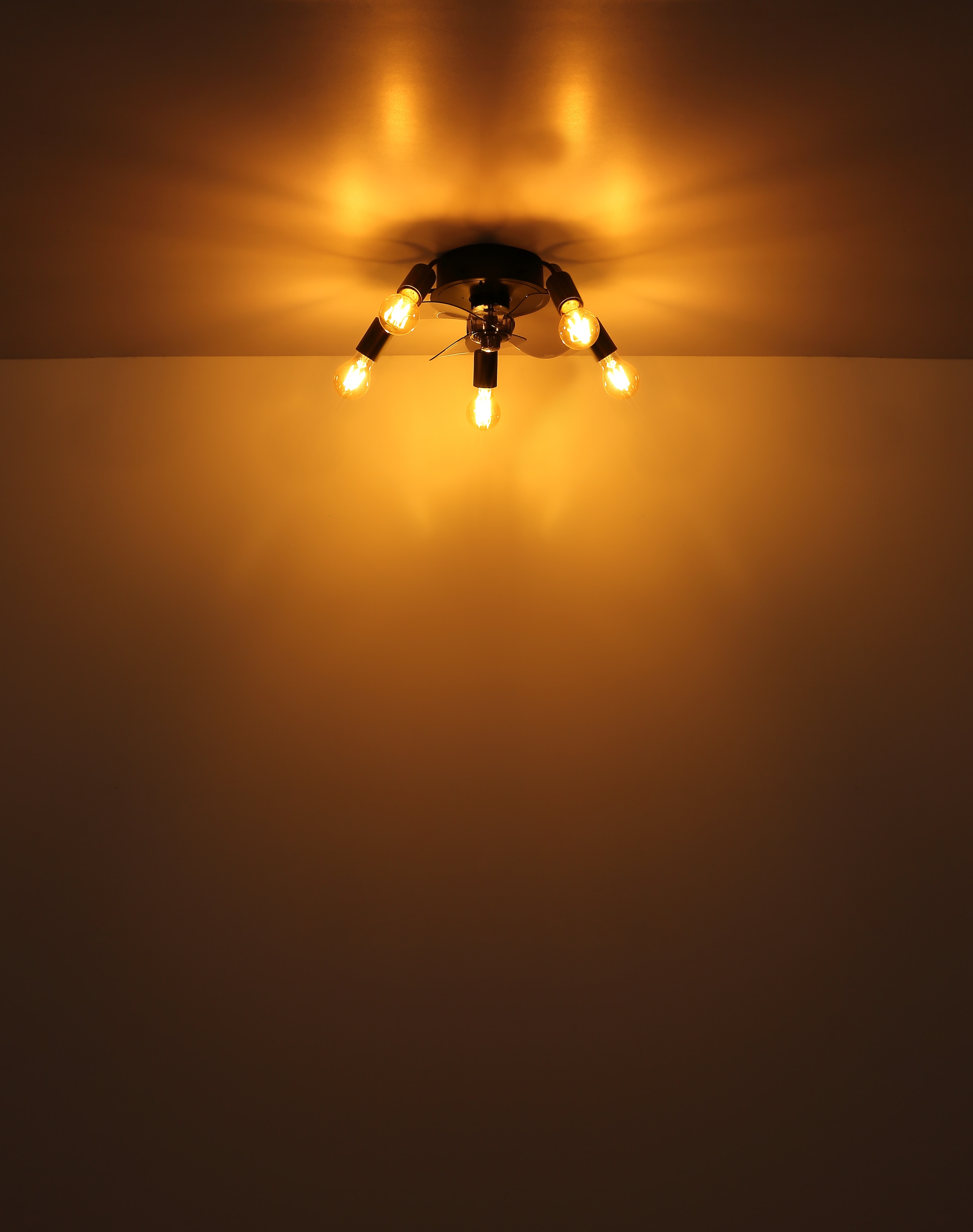 GLOBO LIGHTING Deckenleuchte »ALISHA«, Leuchtmittel E27 | ohne Leuchtmittel, Ventilator / Wohnbereich / Schlafzimmer / rund / schwarz / 3 Flügel